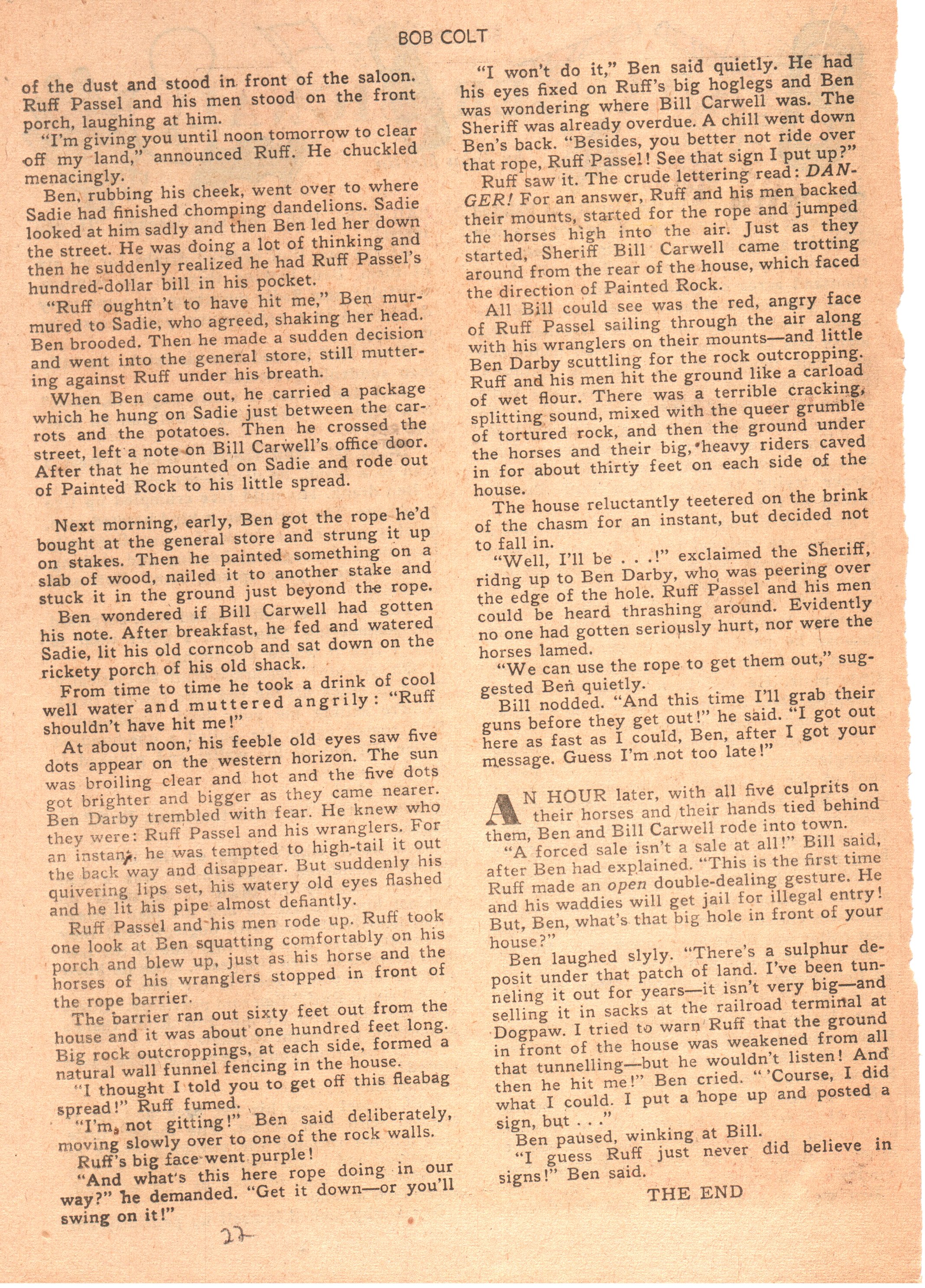 Read online Bob Colt Western comic -  Issue #4 - 22