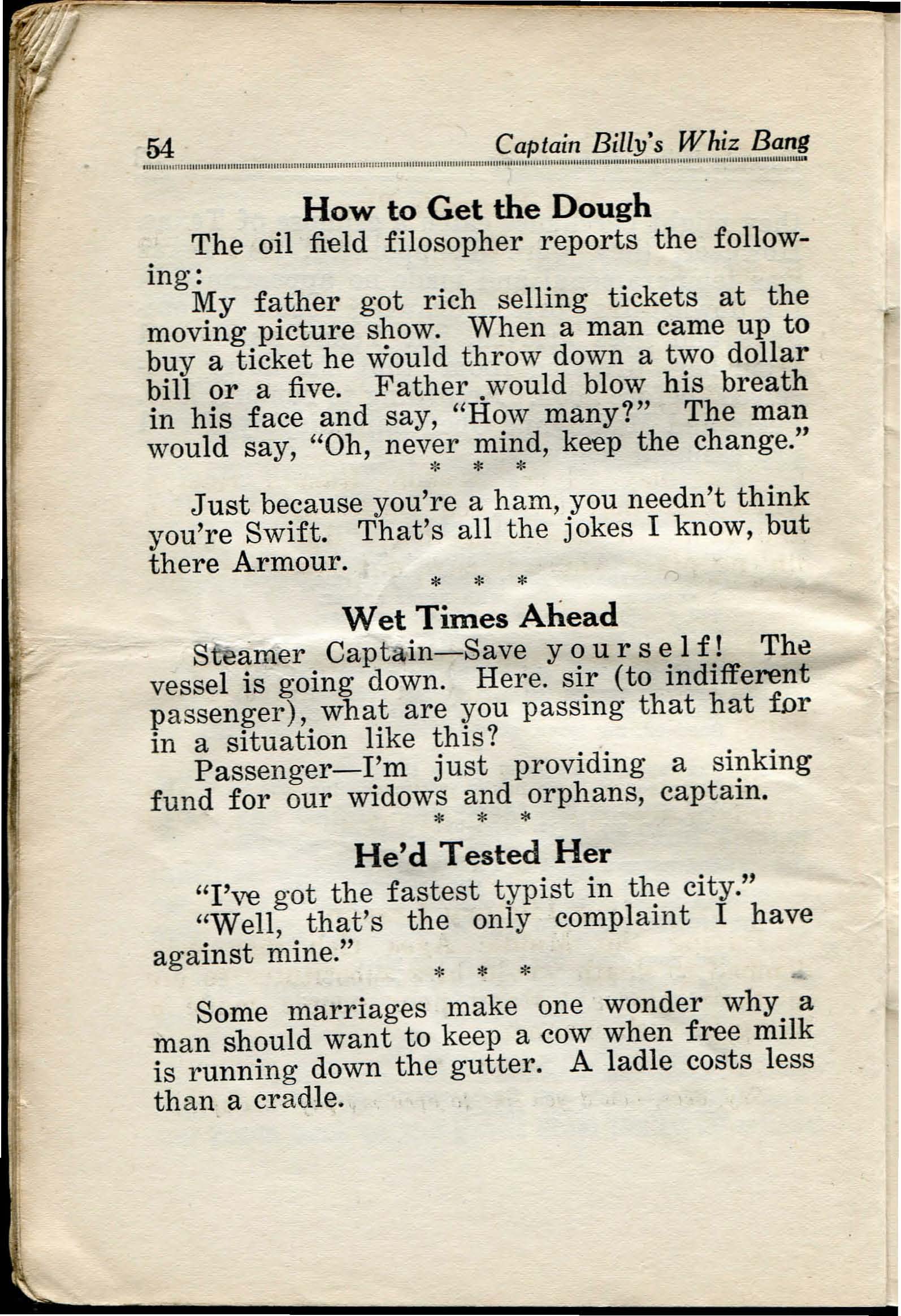 Read online Captain Billy's Whiz Bang comic -  Issue #29 - 56