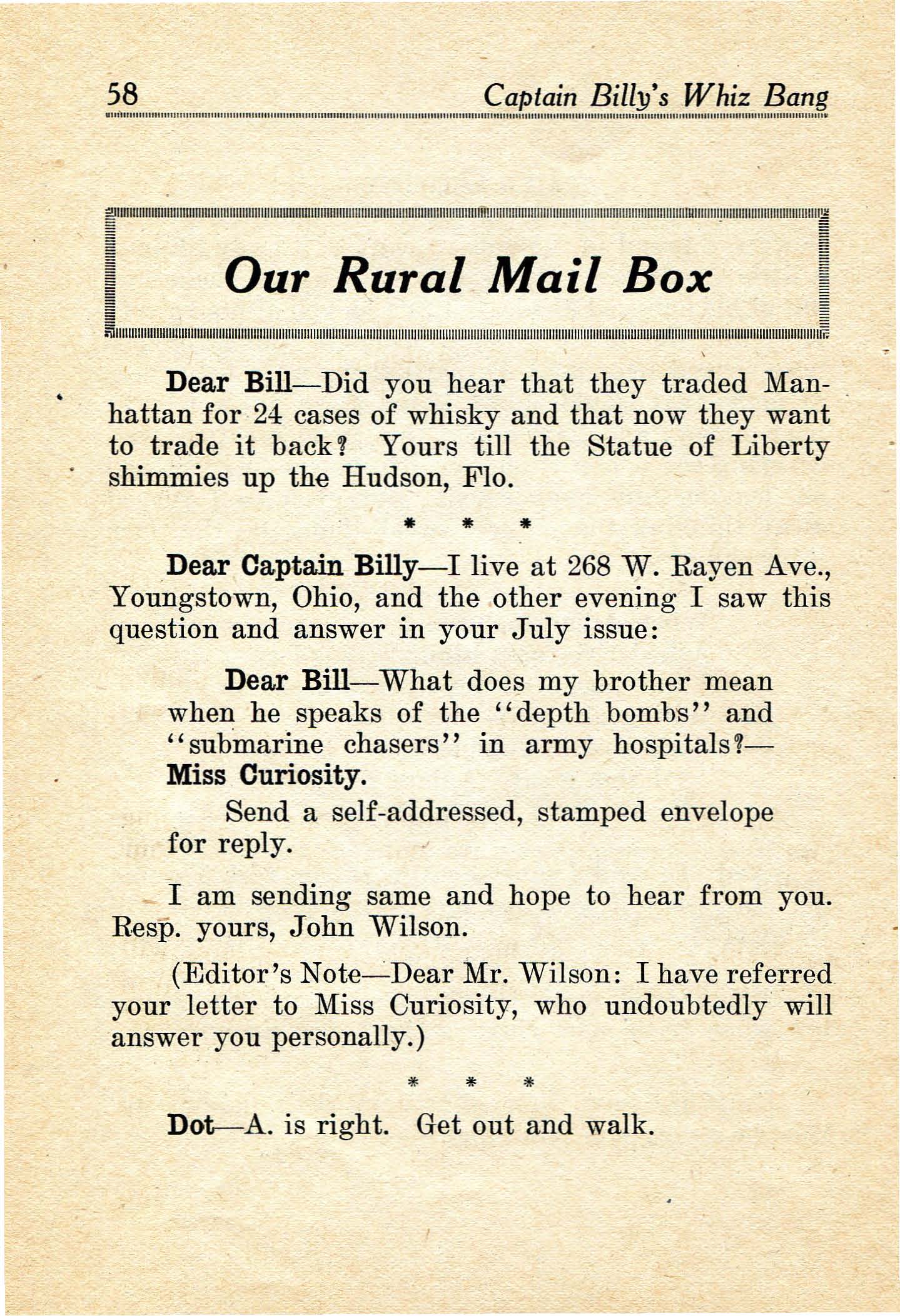 Read online Captain Billy's Whiz Bang comic -  Issue #16 - 60