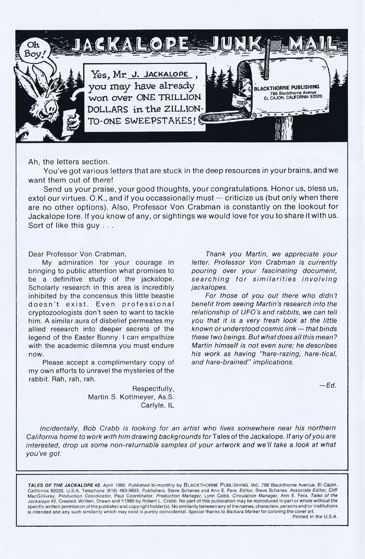 Read online Tales Of The Jackalope comic -  Issue #2 - 2