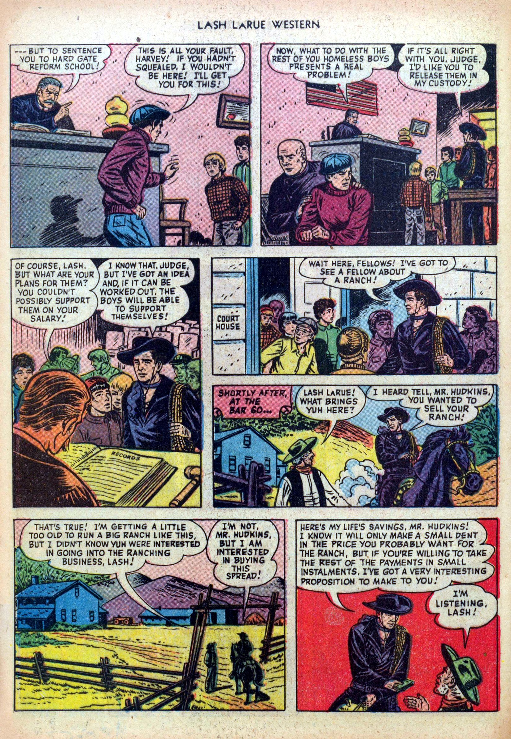 Read online Lash Larue Western (1949) comic -  Issue #39 - 28