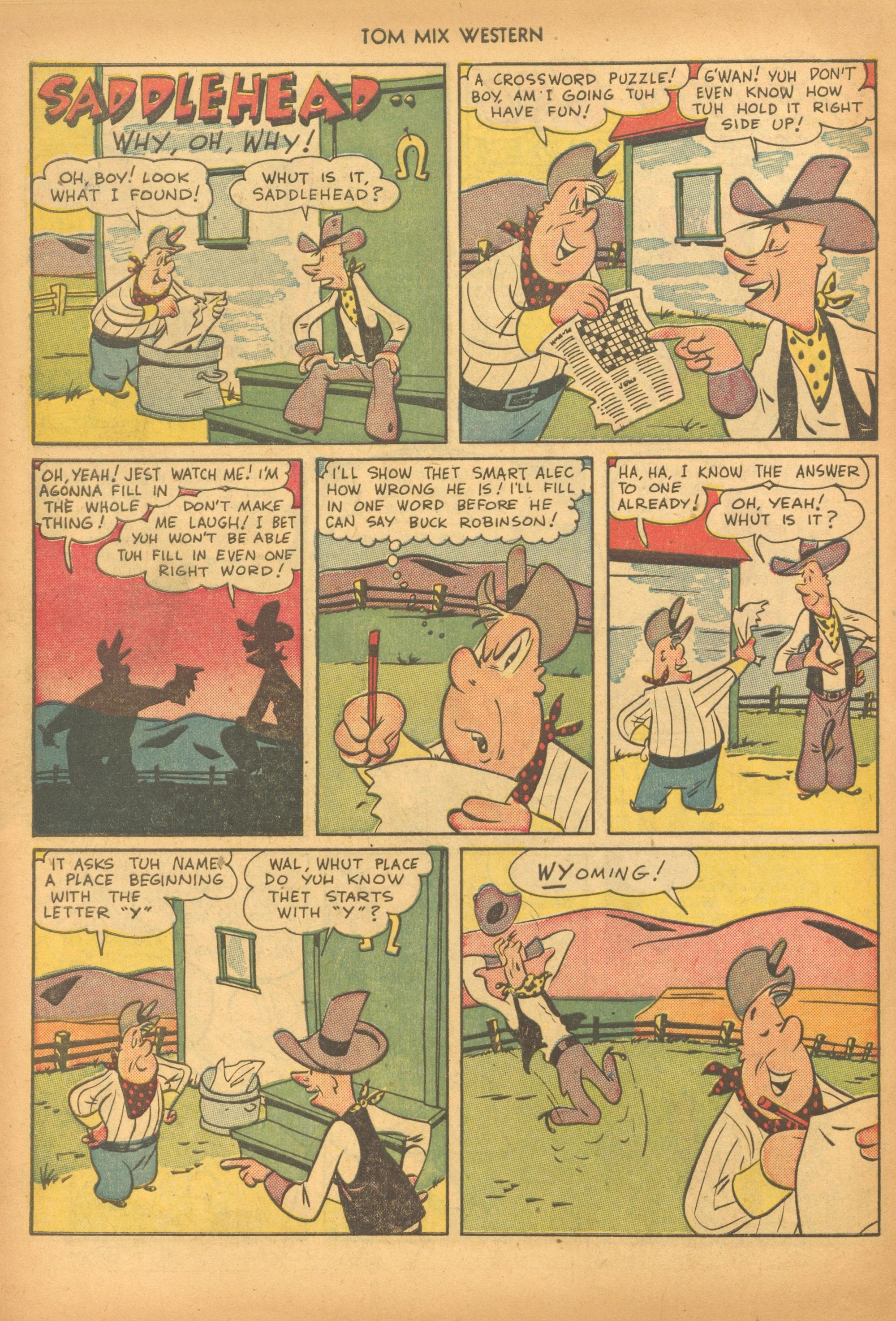 Read online Tom Mix Western (1948) comic -  Issue #28 - 34