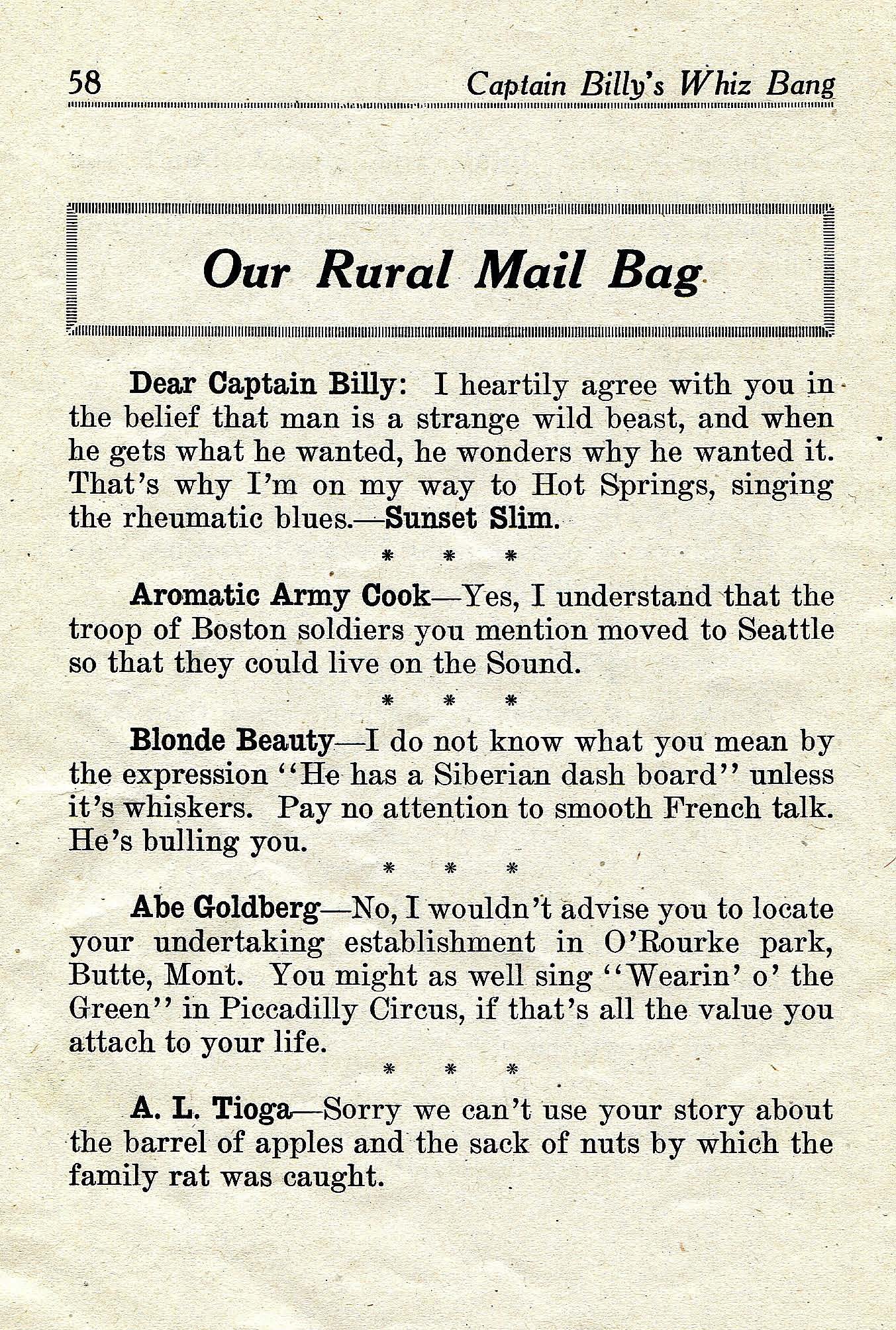 Read online Captain Billy's Whiz Bang comic -  Issue #18 - 60