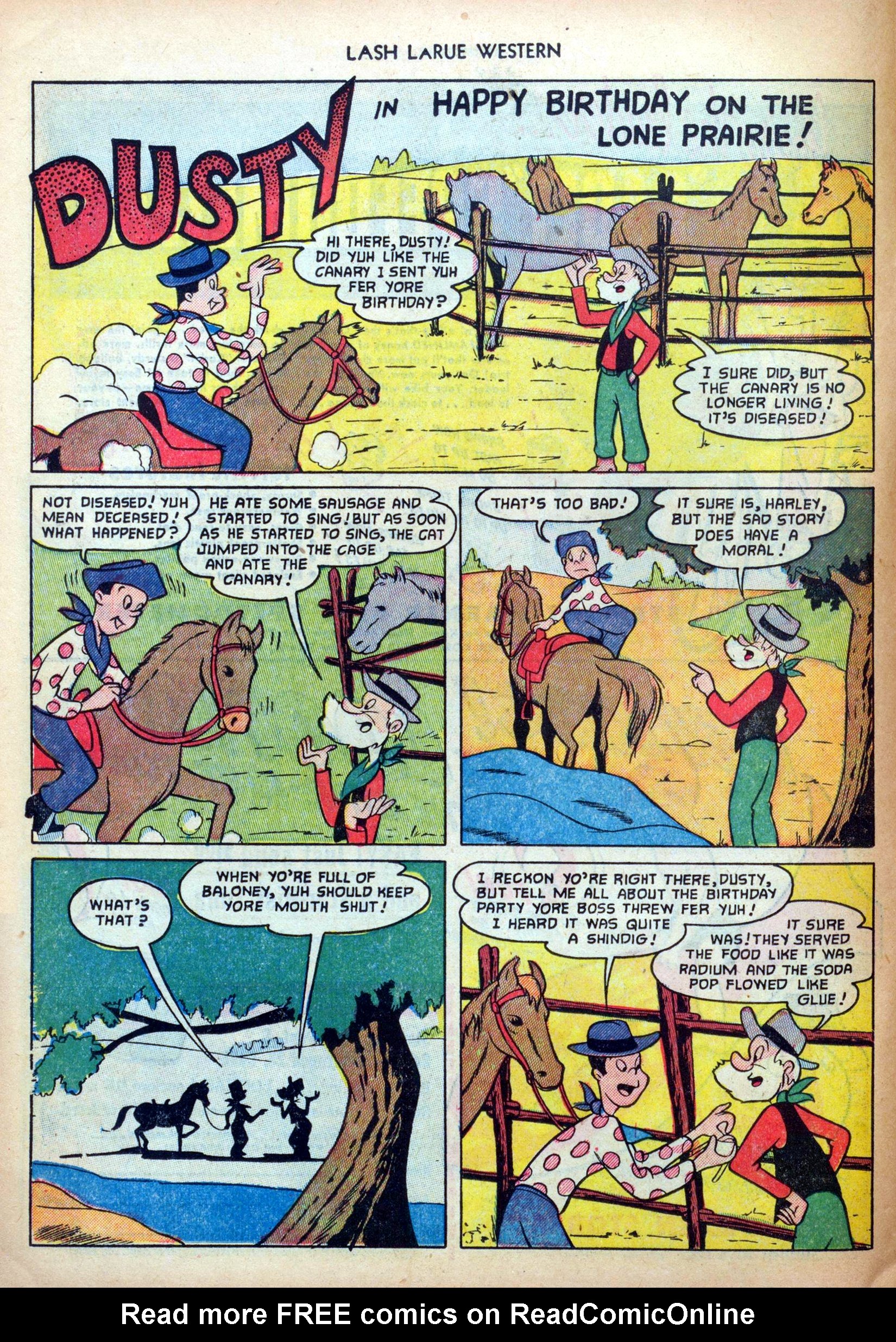 Read online Lash Larue Western (1949) comic -  Issue #31 - 14