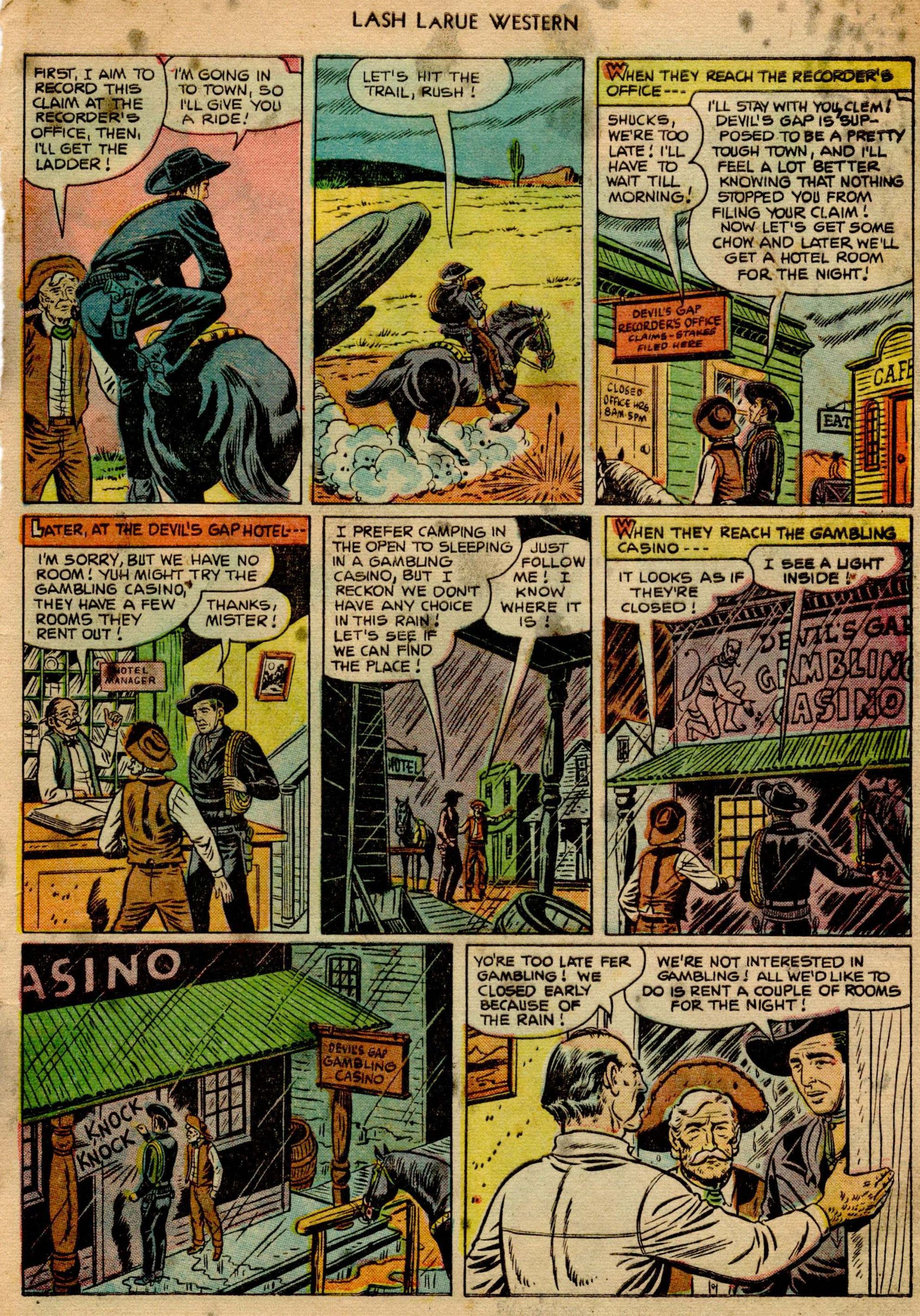 Read online Lash Larue Western (1949) comic -  Issue #23 - 28