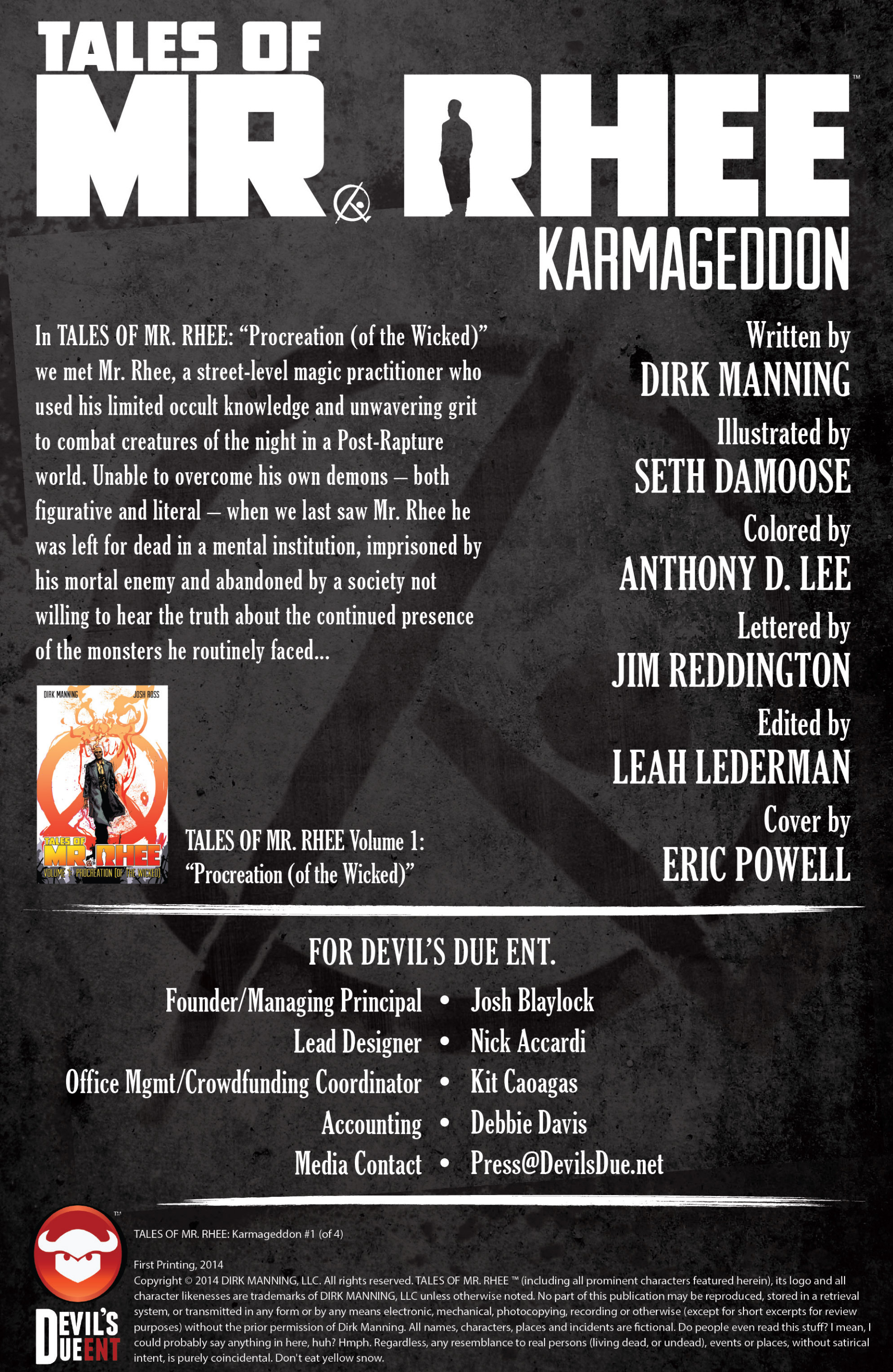 Read online Tales of Mr. Rhee: Karmageddon comic -  Issue #1 - 2