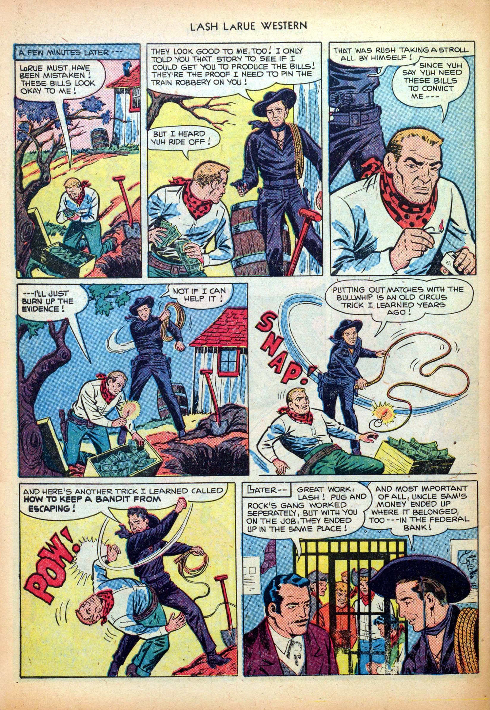 Read online Lash Larue Western (1949) comic -  Issue #26 - 34
