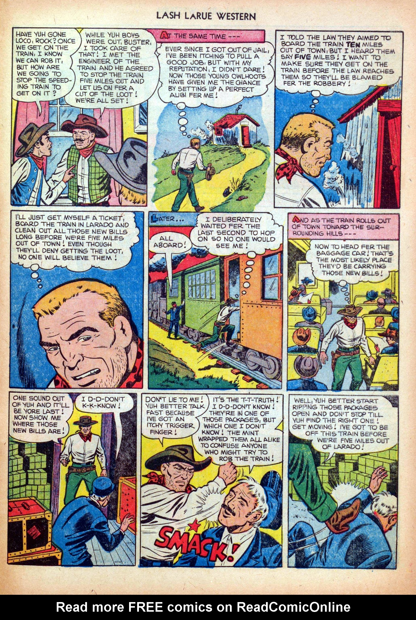 Read online Lash Larue Western (1949) comic -  Issue #26 - 29