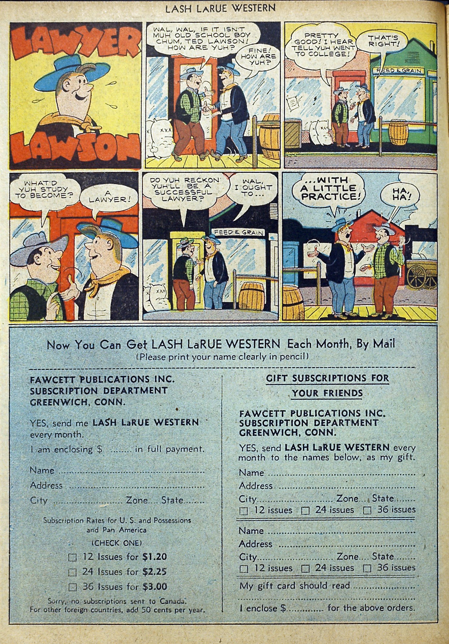 Read online Lash Larue Western (1949) comic -  Issue #11 - 14