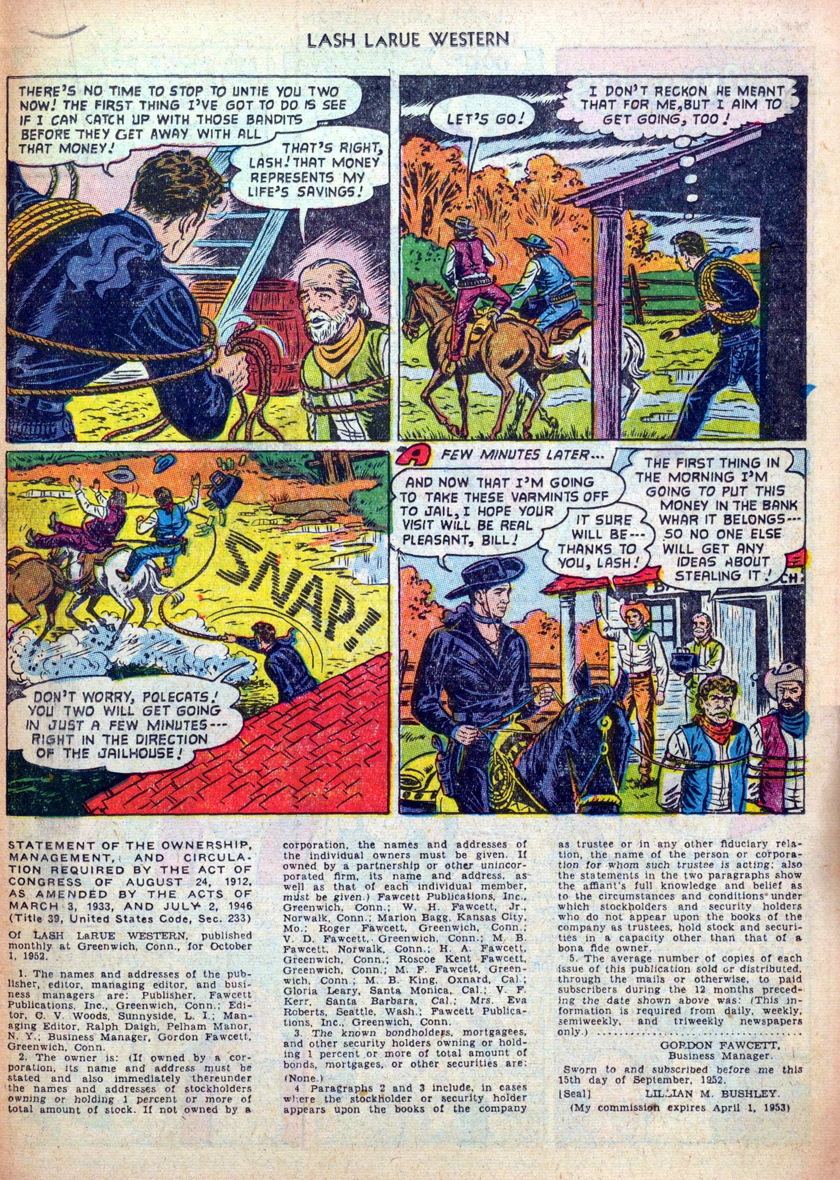 Read online Lash Larue Western (1949) comic -  Issue #36 - 19