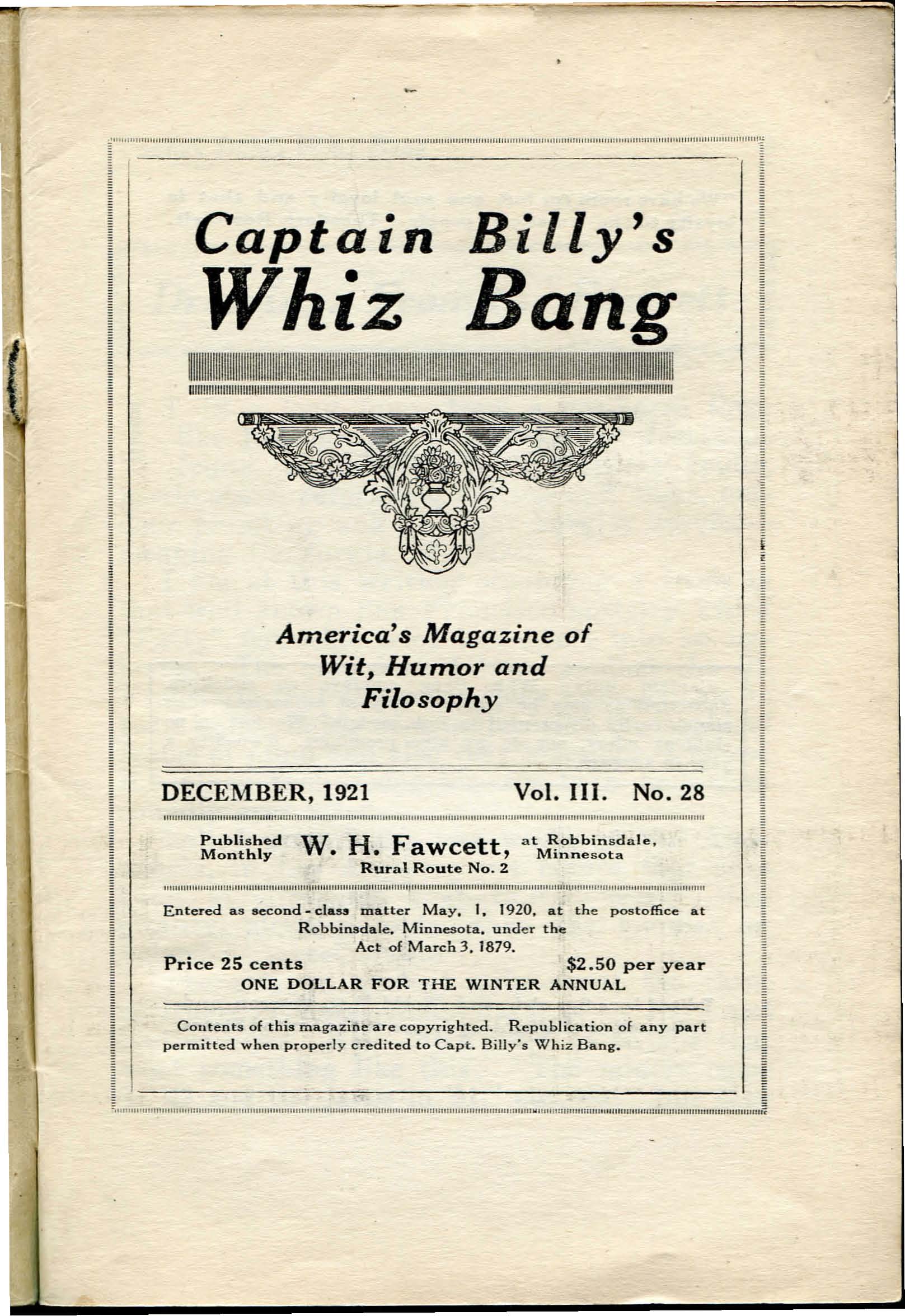 Read online Captain Billy's Whiz Bang comic -  Issue #28 - 3
