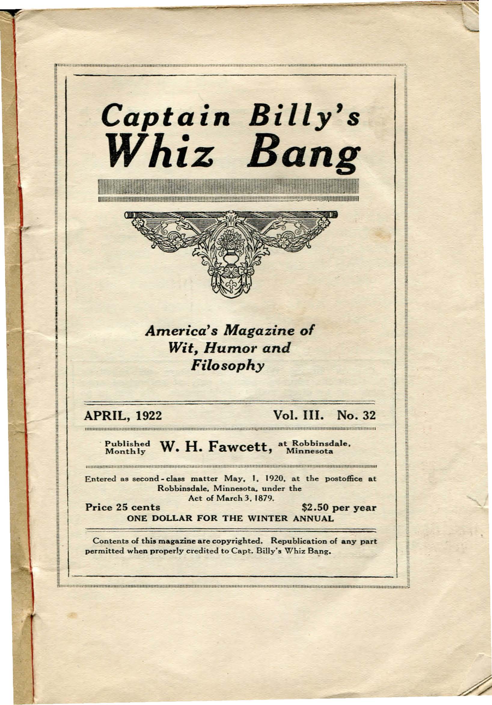 Read online Captain Billy's Whiz Bang comic -  Issue #32 - 3