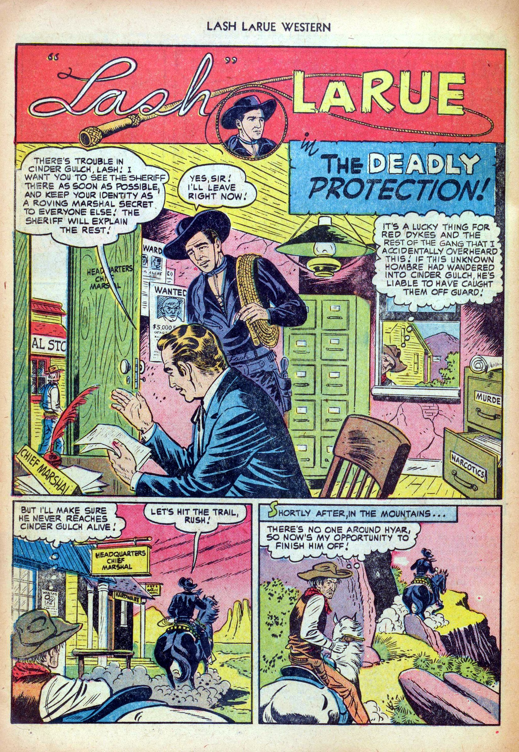 Read online Lash Larue Western (1949) comic -  Issue #24 - 26