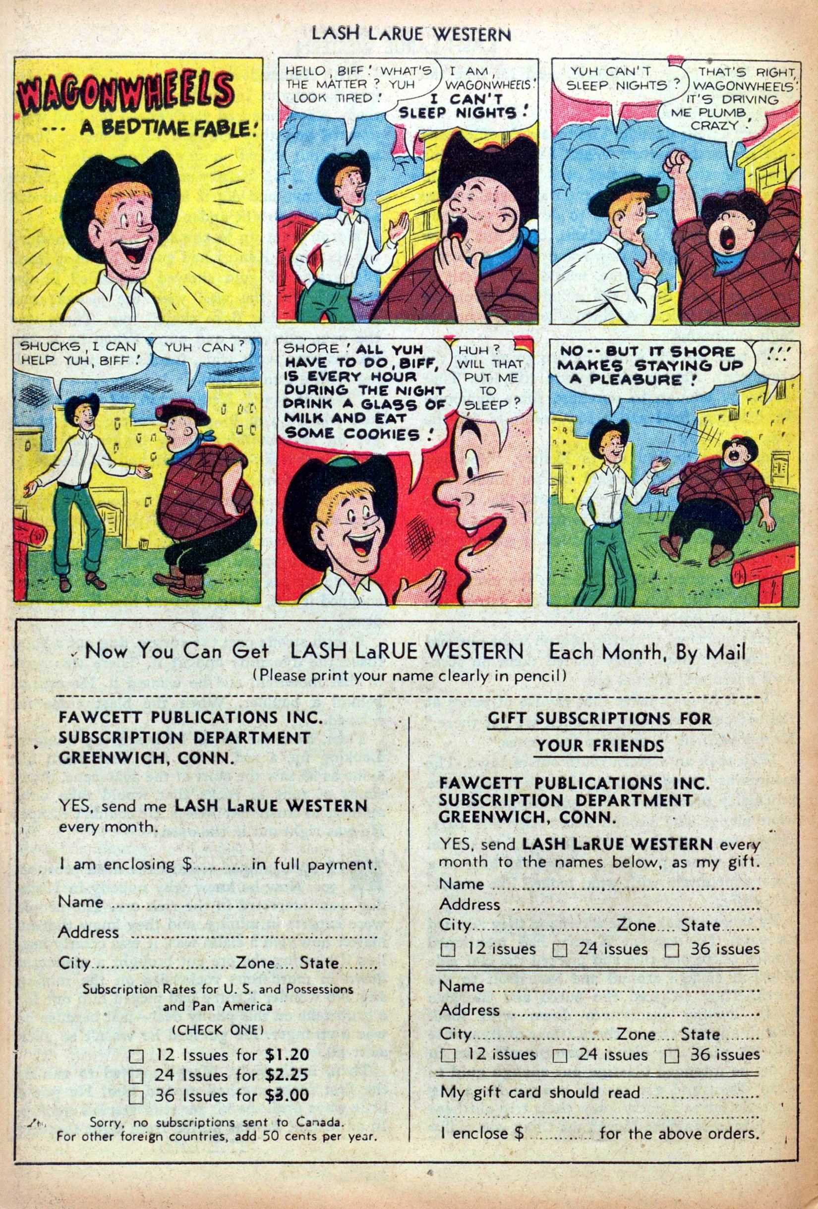 Read online Lash Larue Western (1949) comic -  Issue #33 - 28