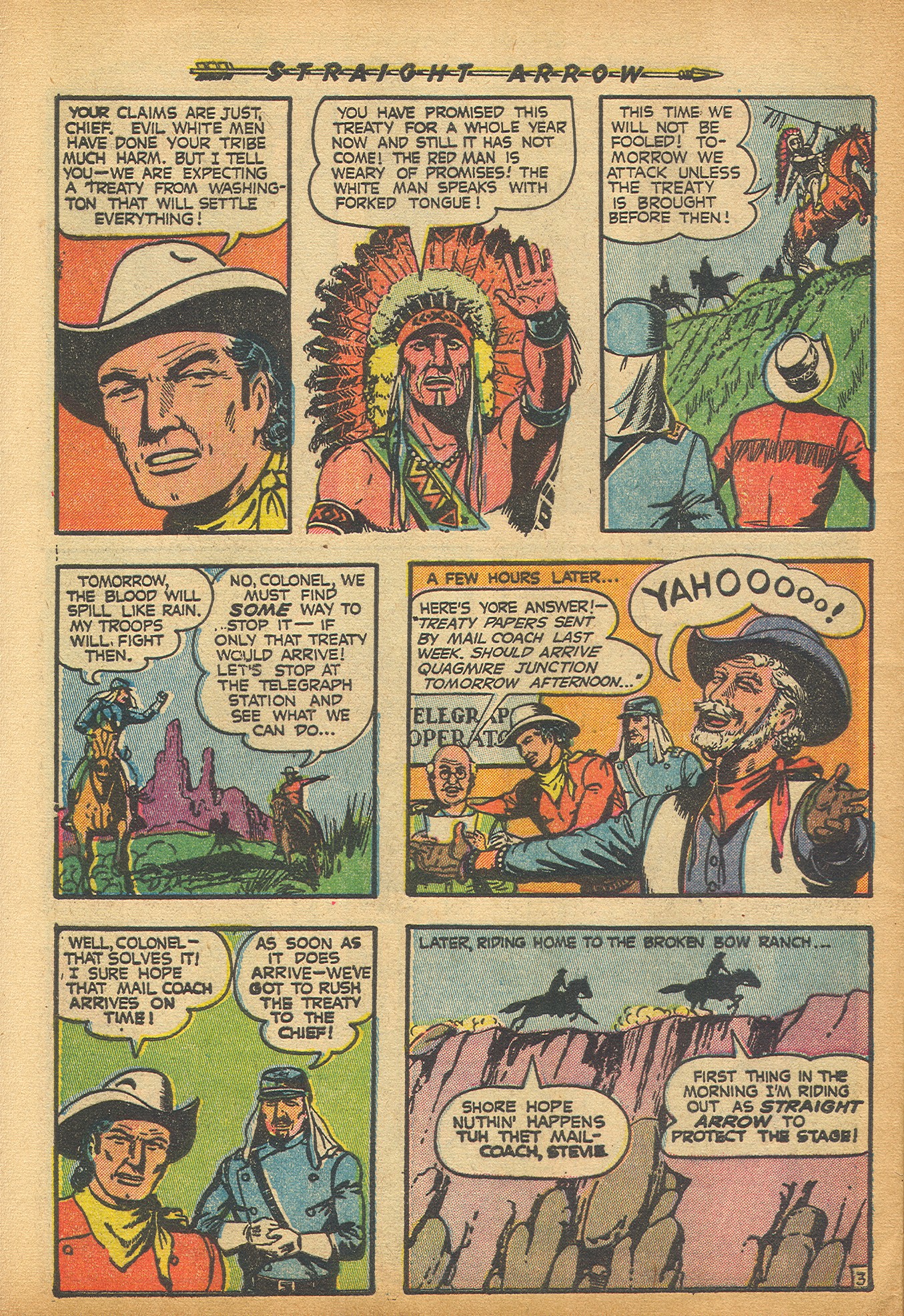 Read online Straight Arrow comic -  Issue #25 - 28