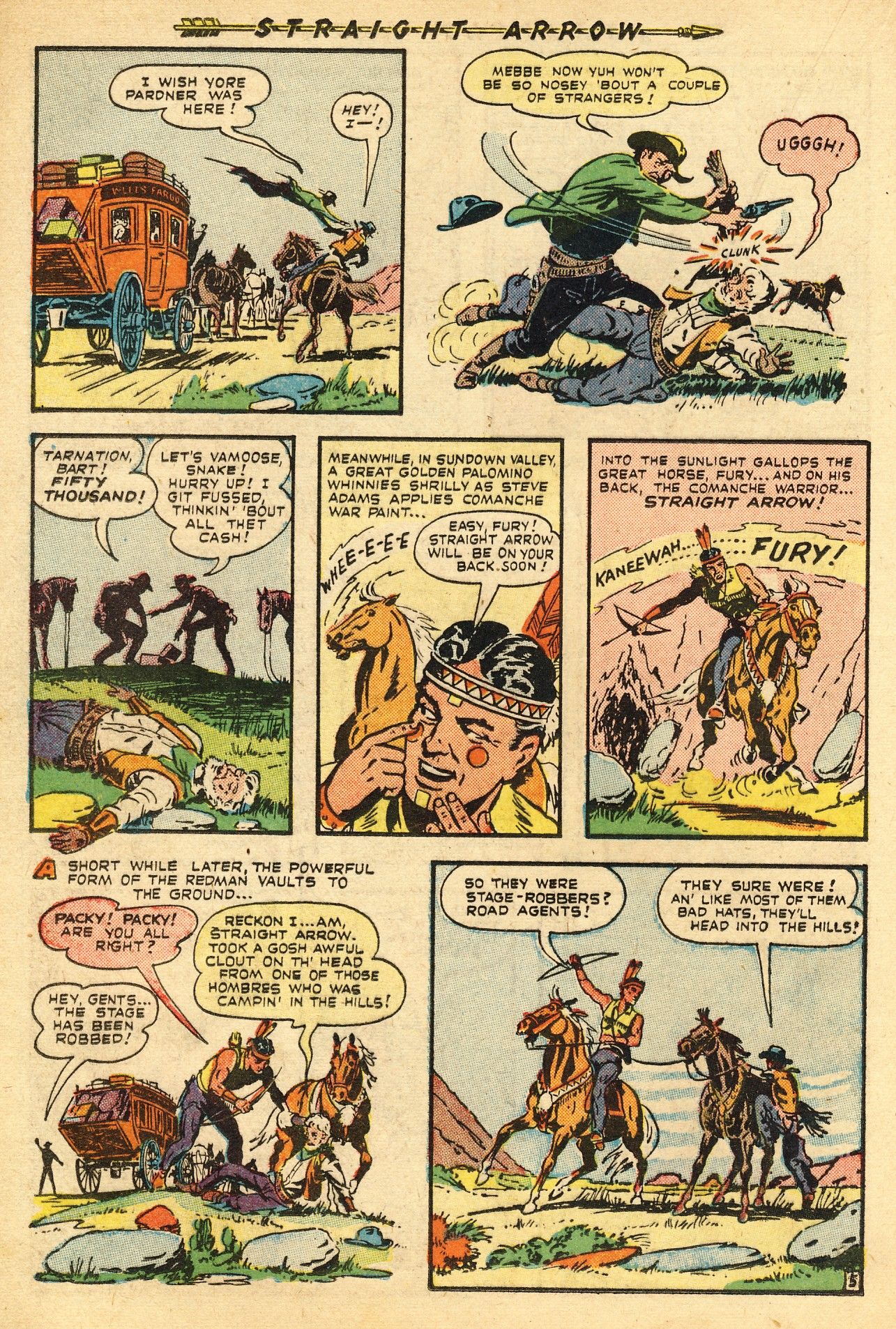 Read online Straight Arrow comic -  Issue #1 - 16