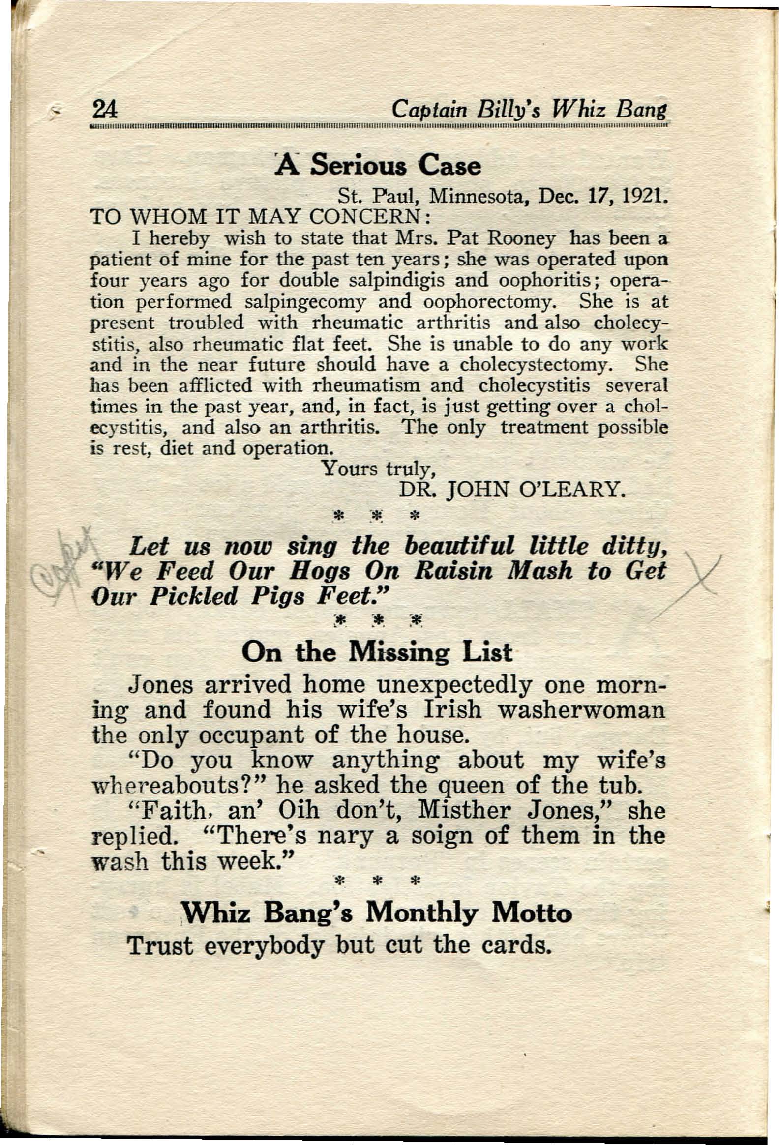 Read online Captain Billy's Whiz Bang comic -  Issue #35 - 26
