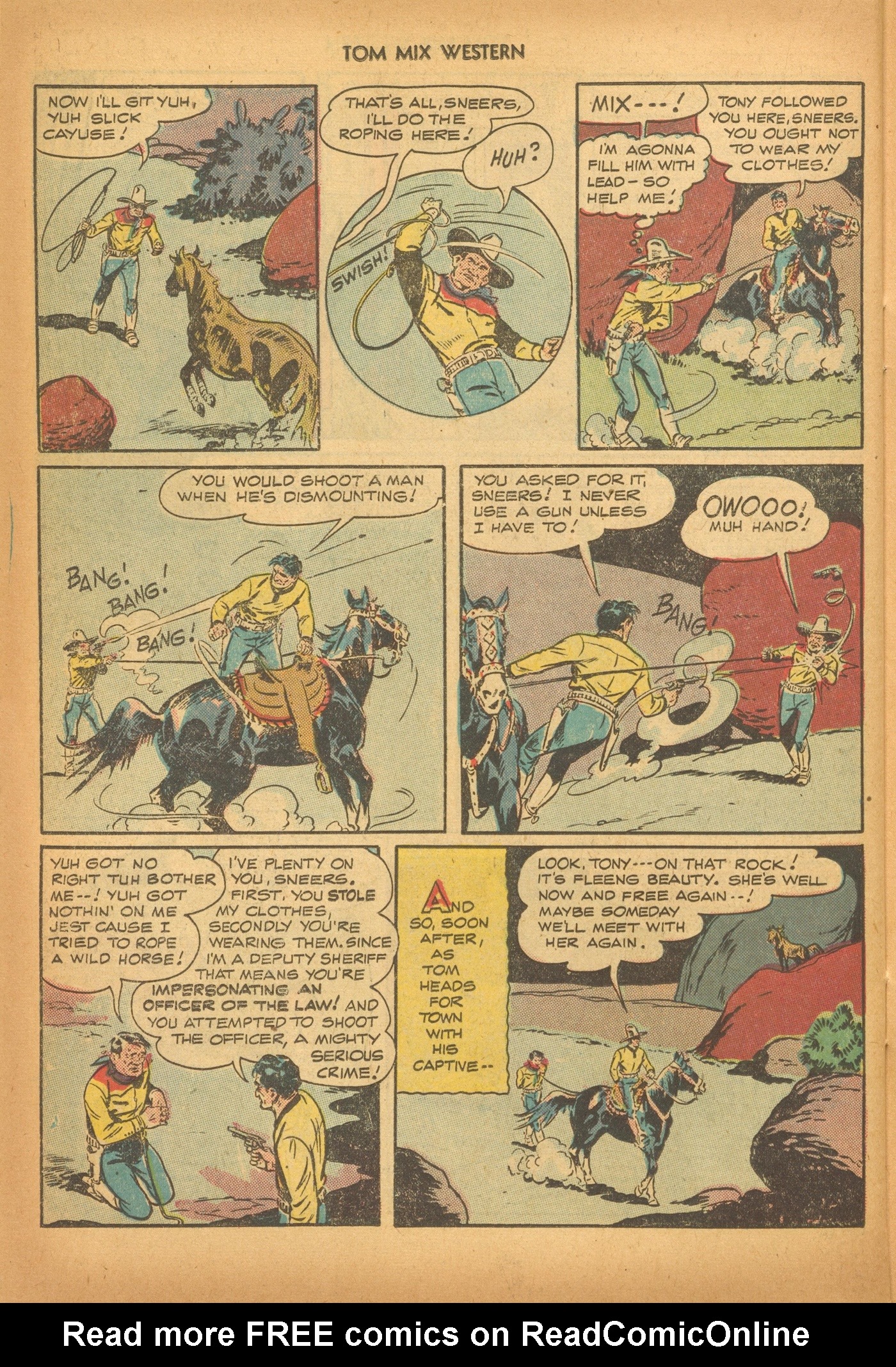 Read online Tom Mix Western (1948) comic -  Issue #6 - 38