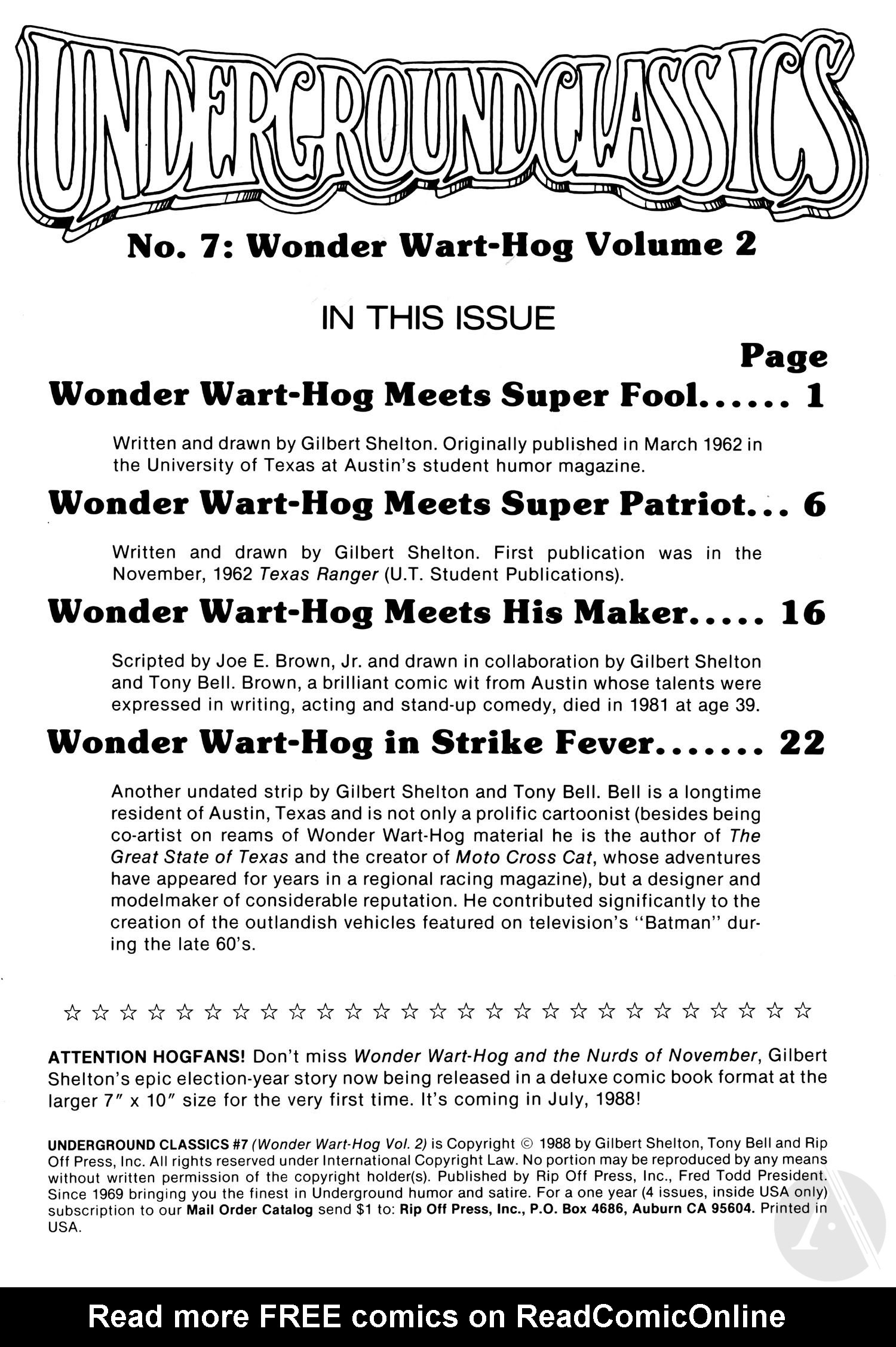 Read online Underground Classics comic -  Issue #7 - 2