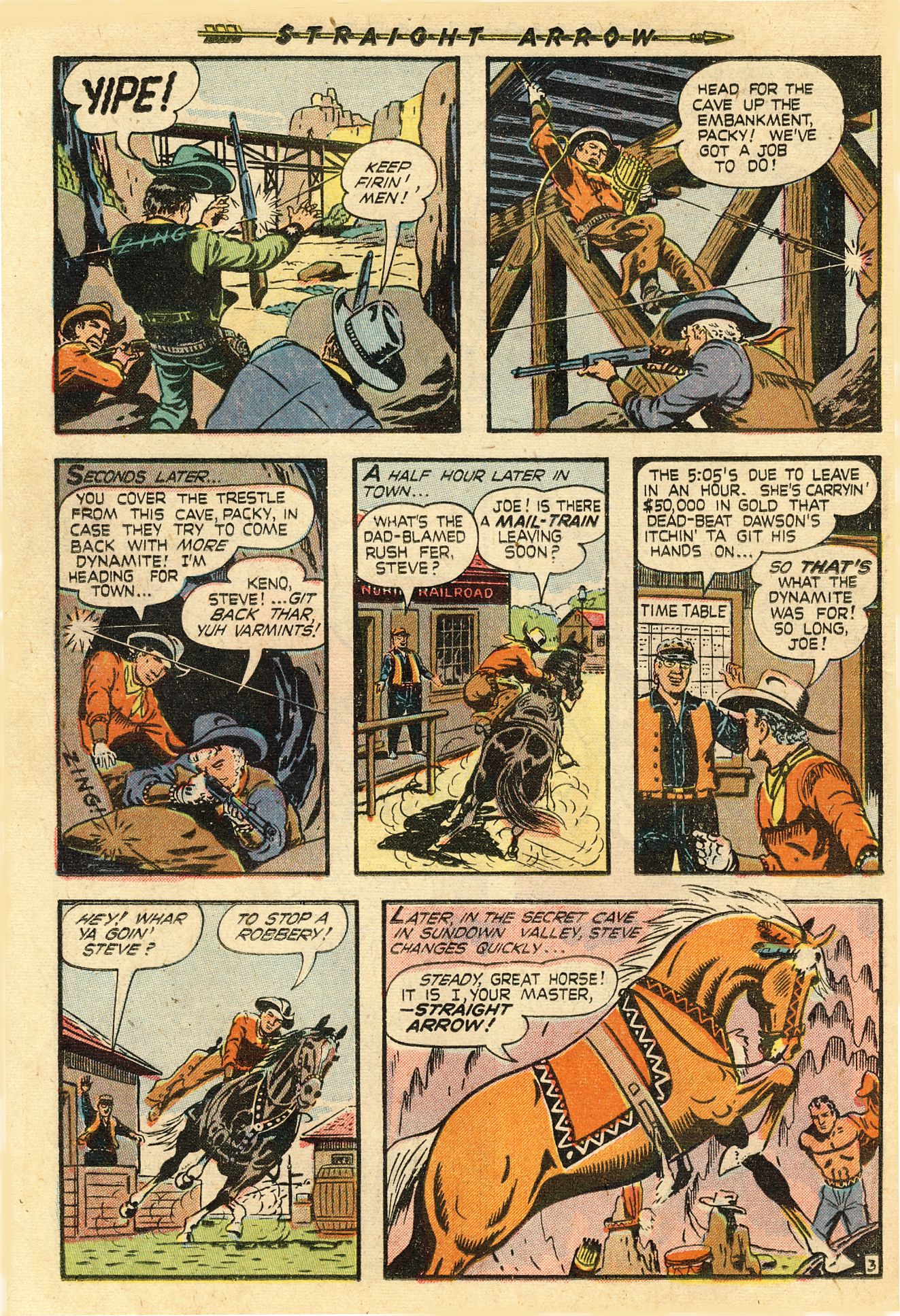 Read online Straight Arrow comic -  Issue #8 - 14