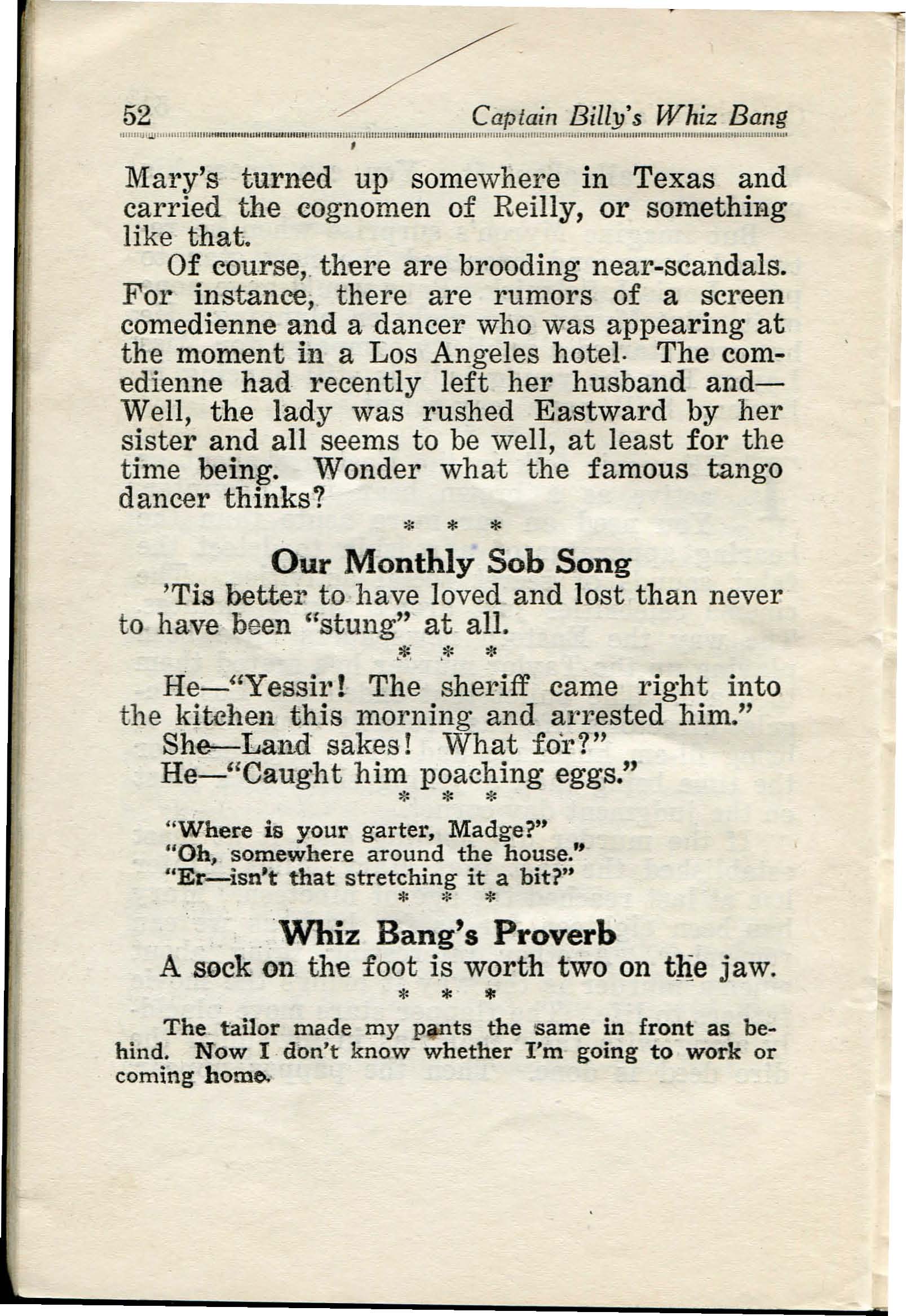 Read online Captain Billy's Whiz Bang comic -  Issue #33 - 54
