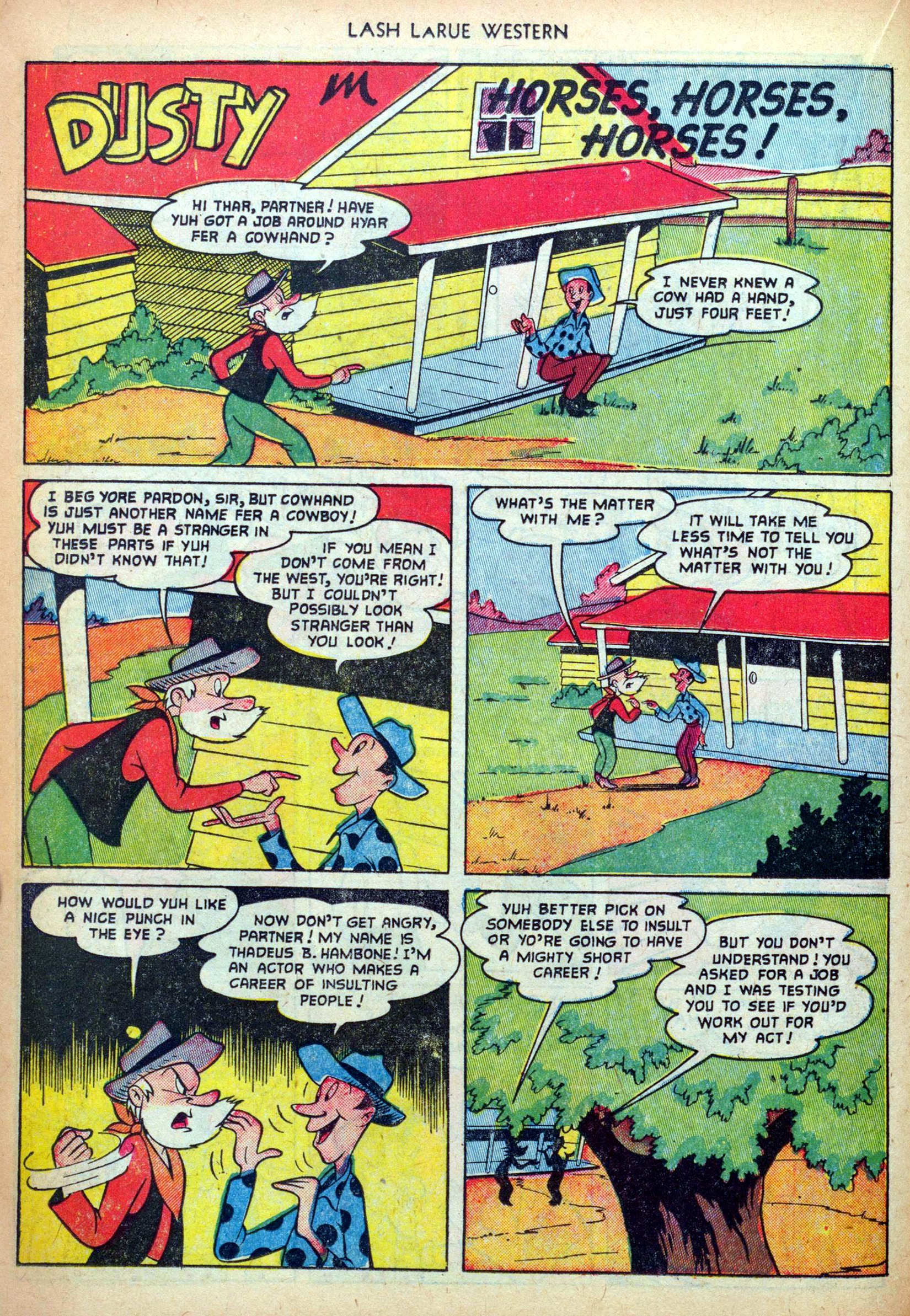 Read online Lash Larue Western (1949) comic -  Issue #34 - 14