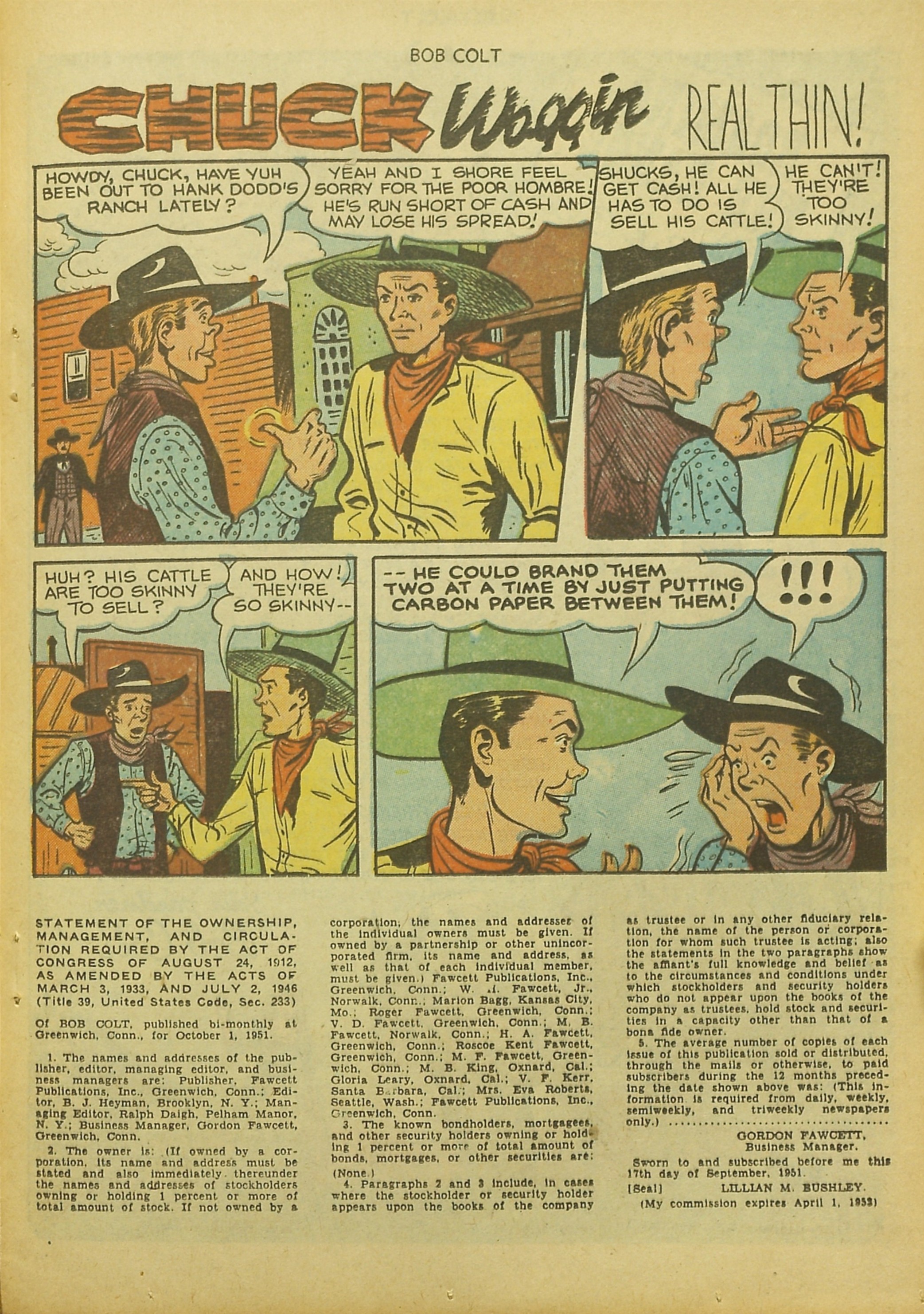 Read online Bob Colt Western comic -  Issue #9 - 23