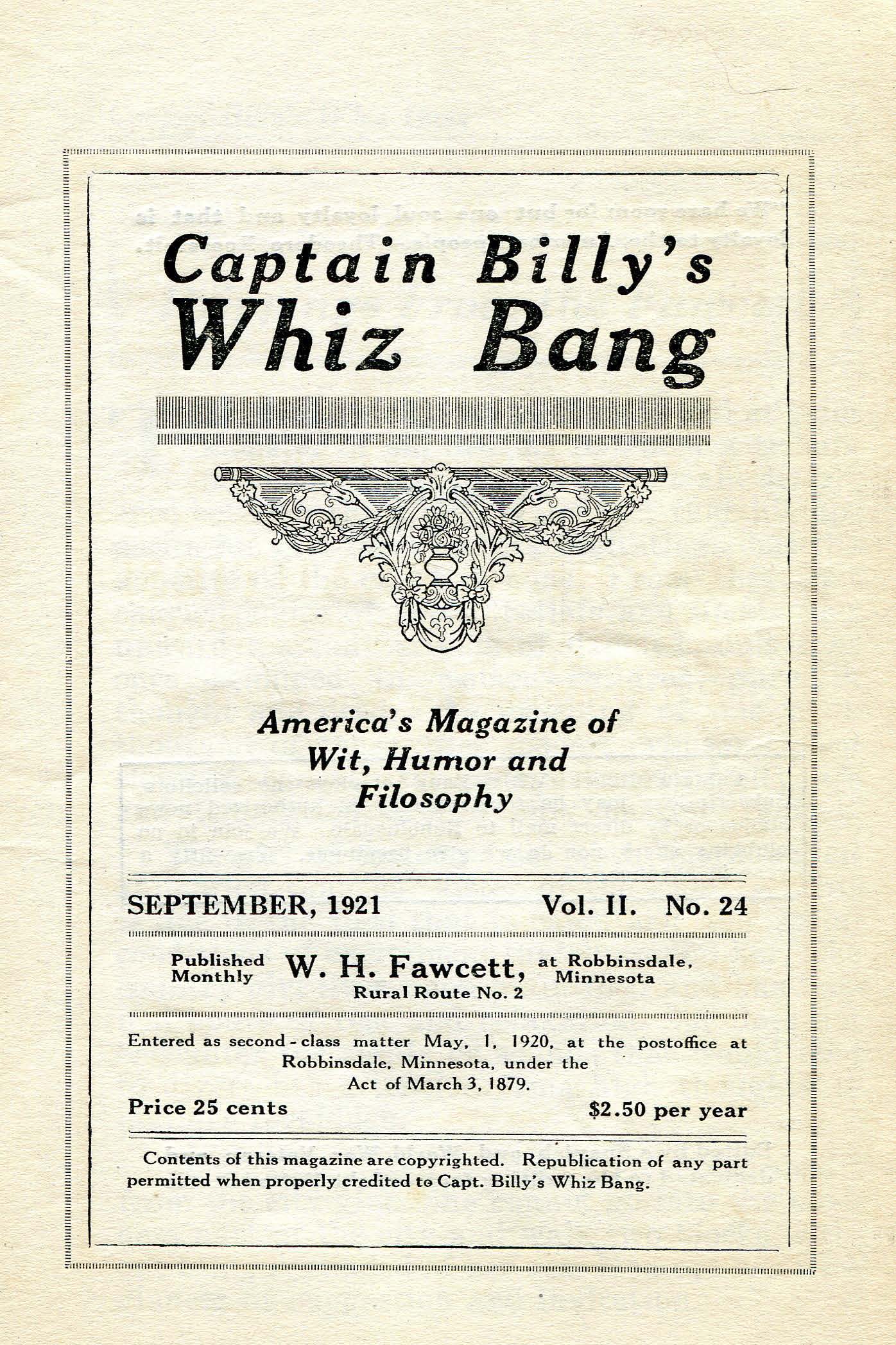 Read online Captain Billy's Whiz Bang comic -  Issue #24 - 3