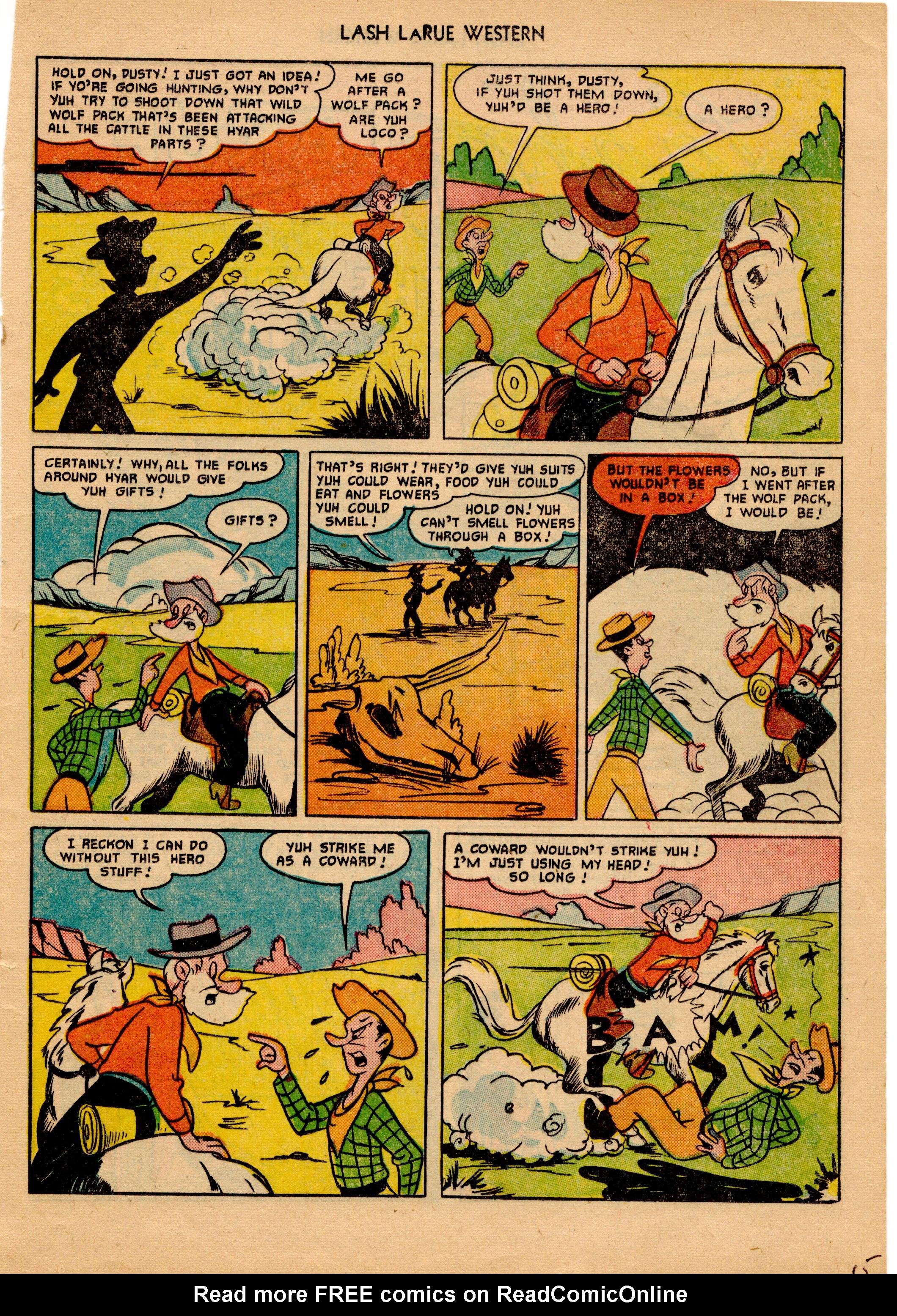 Read online Lash Larue Western (1949) comic -  Issue #18 - 16