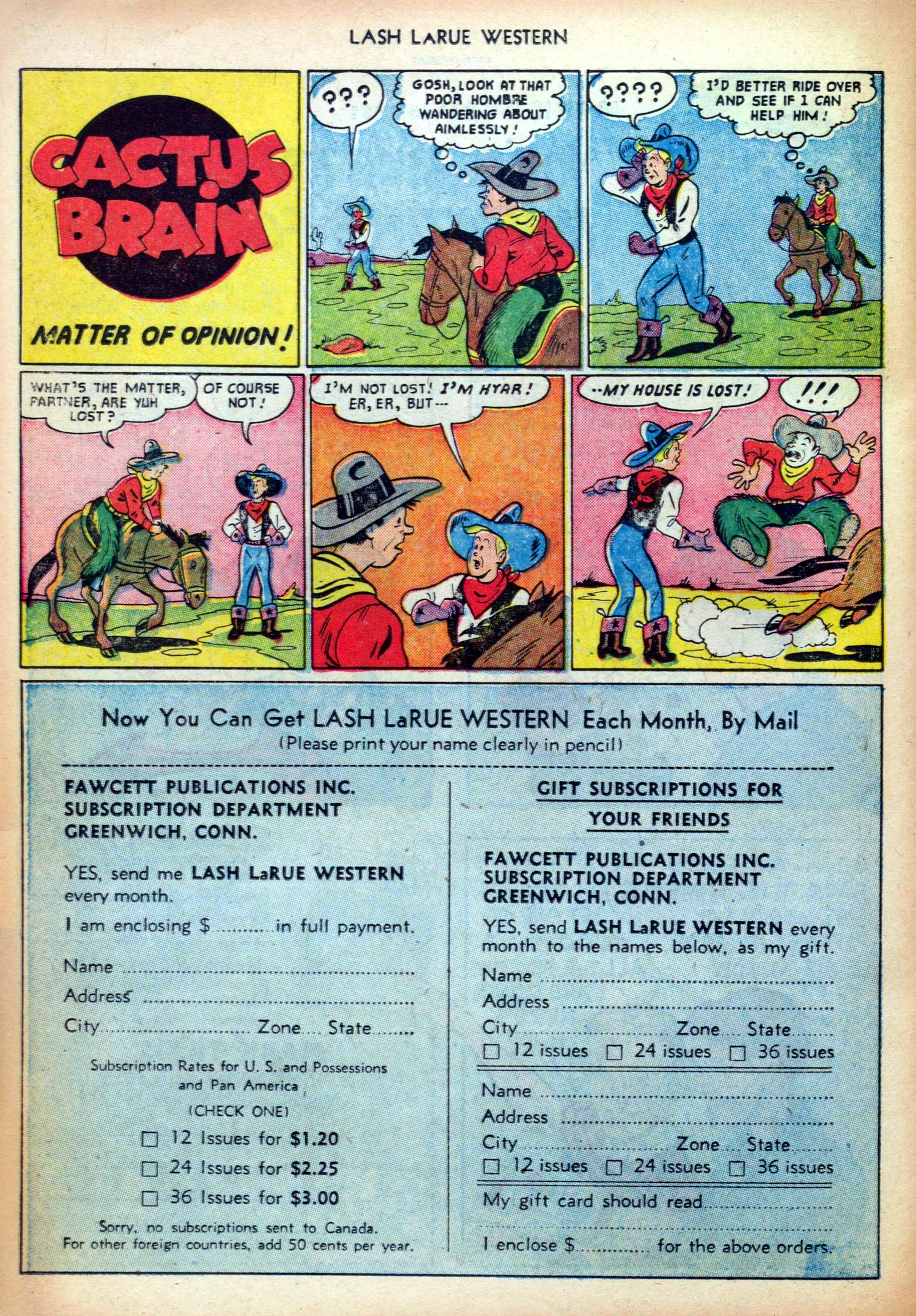 Read online Lash Larue Western (1949) comic -  Issue #25 - 26