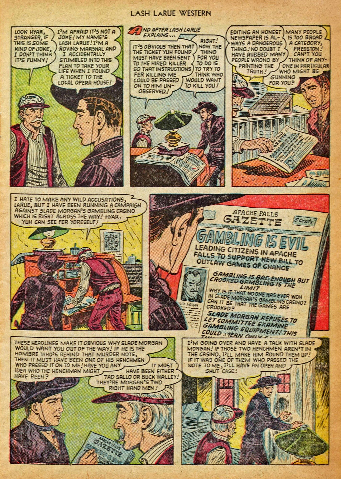 Read online Lash Larue Western (1949) comic -  Issue #42 - 7