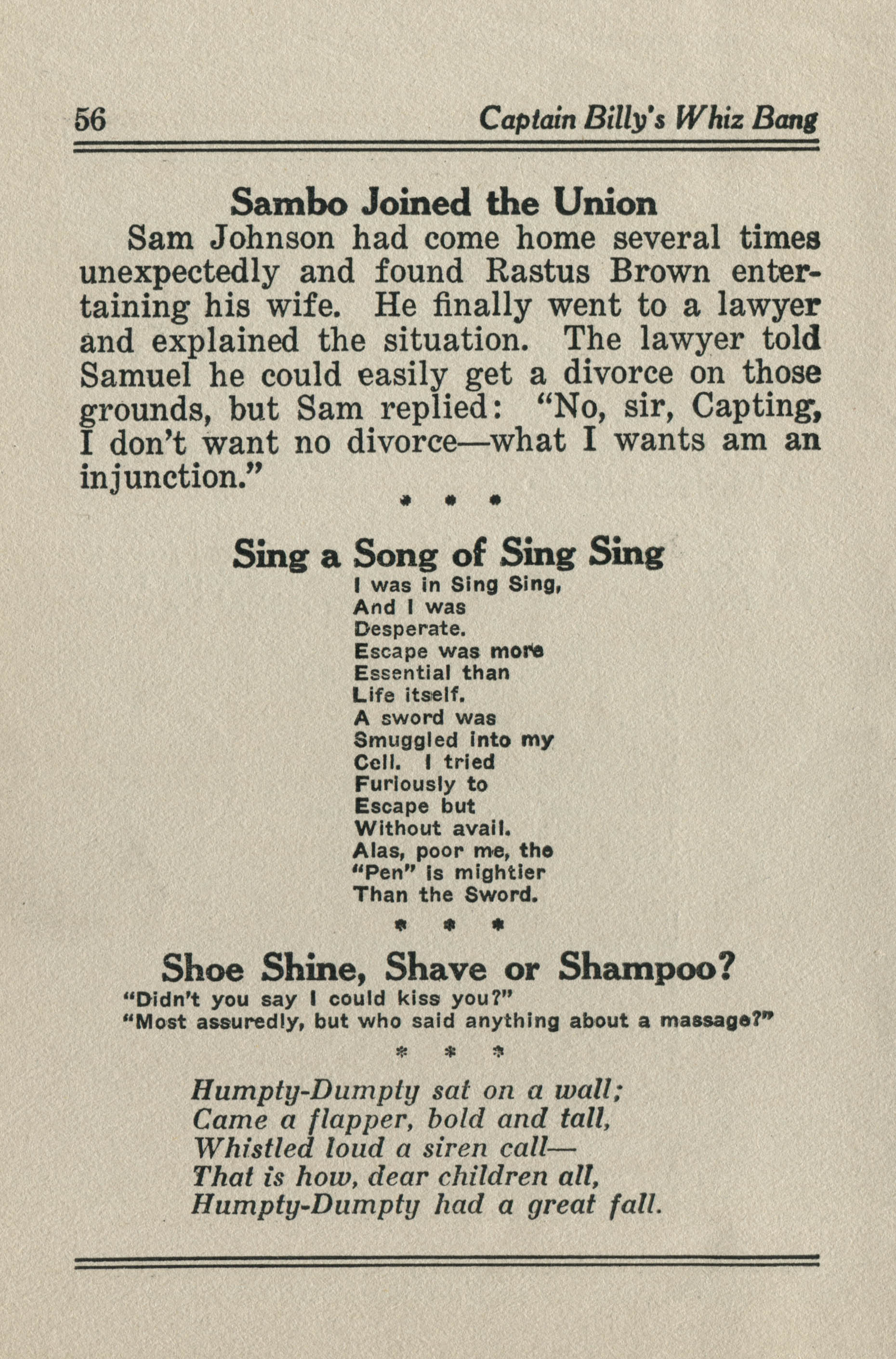 Read online Captain Billy's Whiz Bang comic -  Issue #57 - 61