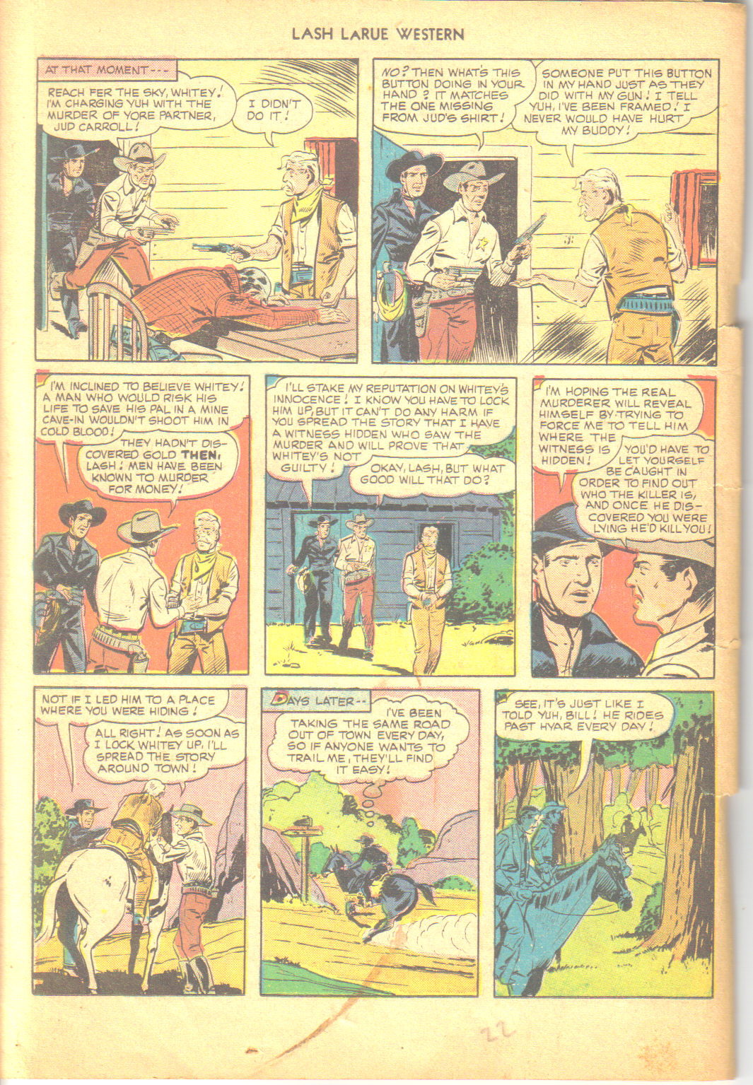 Read online Lash Larue Western (1949) comic -  Issue #6 - 22