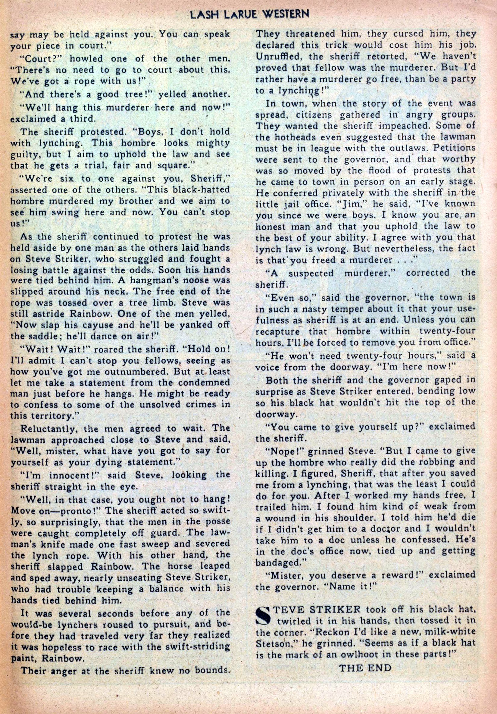 Read online Lash Larue Western (1949) comic -  Issue #19 - 25