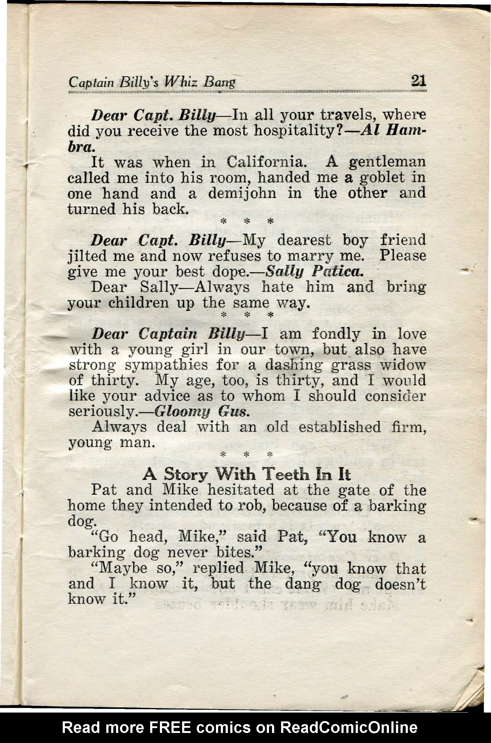 Read online Captain Billy's Whiz Bang comic -  Issue #29 - 23