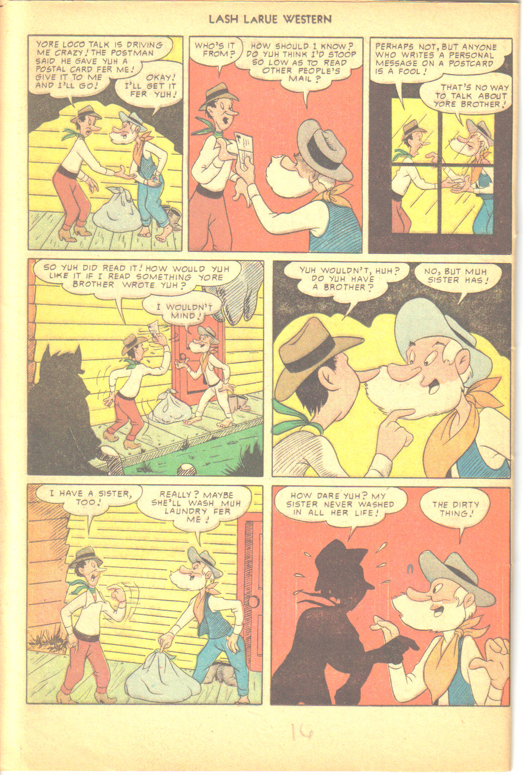 Read online Lash Larue Western (1949) comic -  Issue #6 - 16