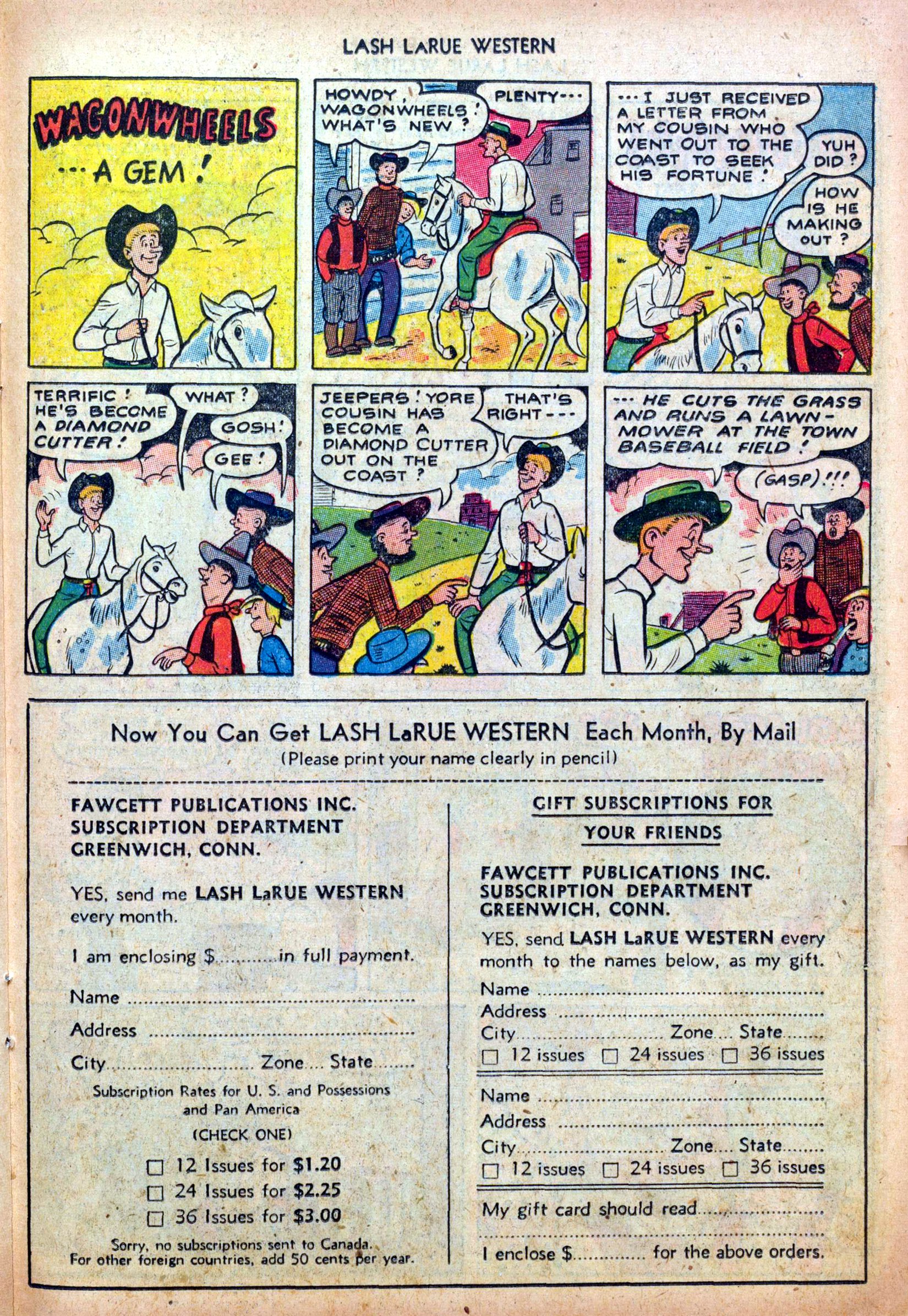 Read online Lash Larue Western (1949) comic -  Issue #39 - 23