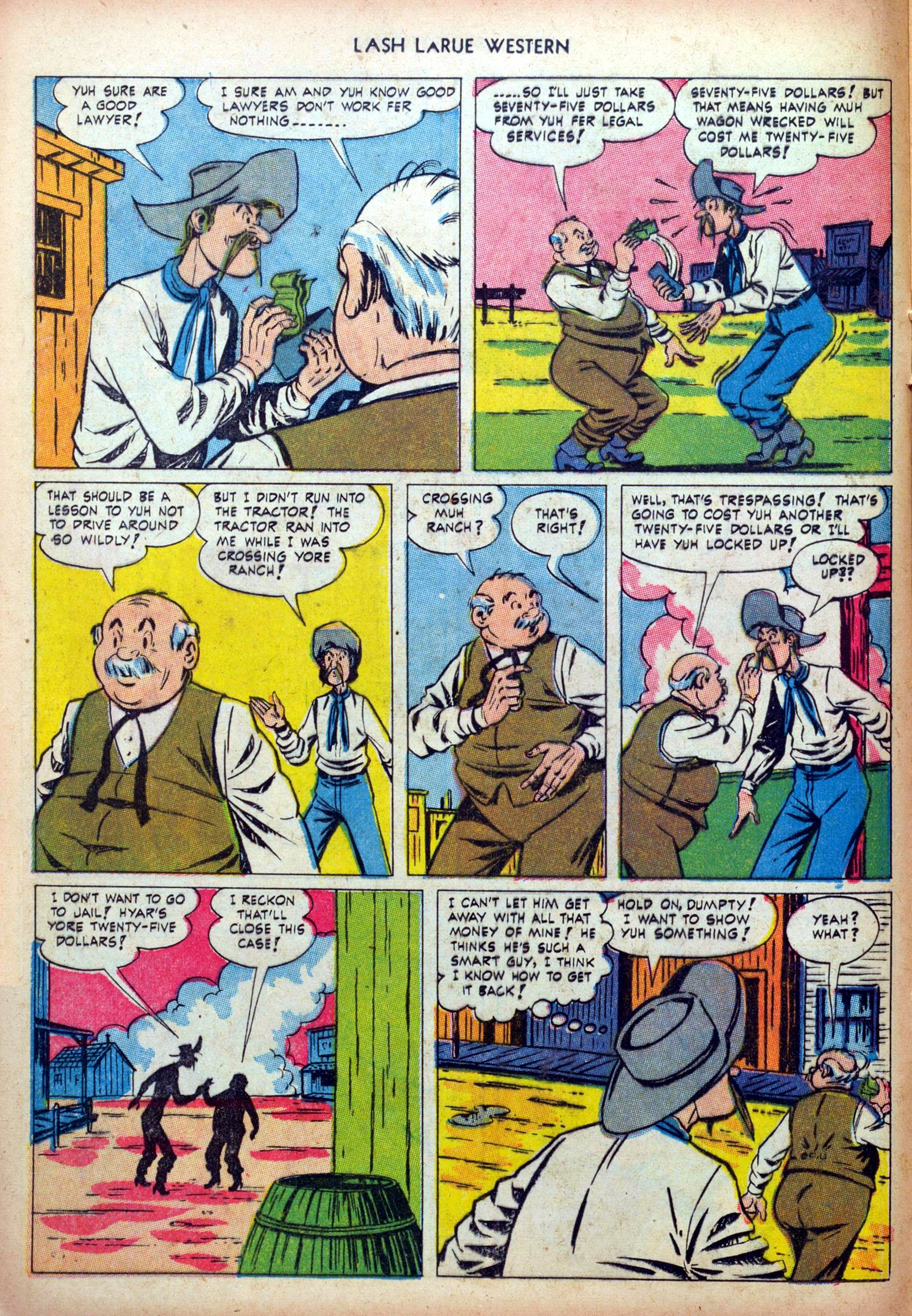 Read online Lash Larue Western (1949) comic -  Issue #36 - 12