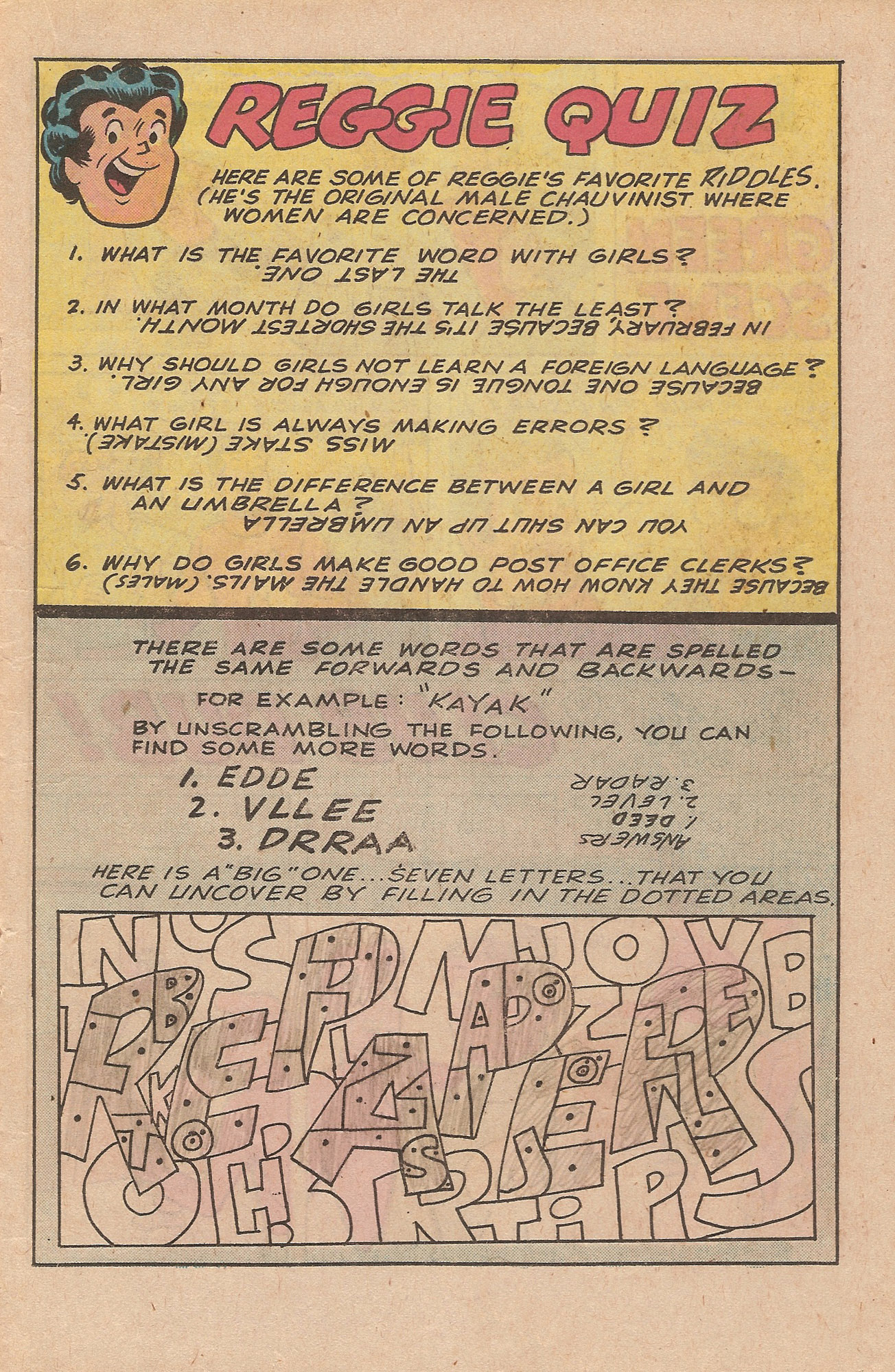 Read online Reggie's Wise Guy Jokes comic -  Issue #36 - 15