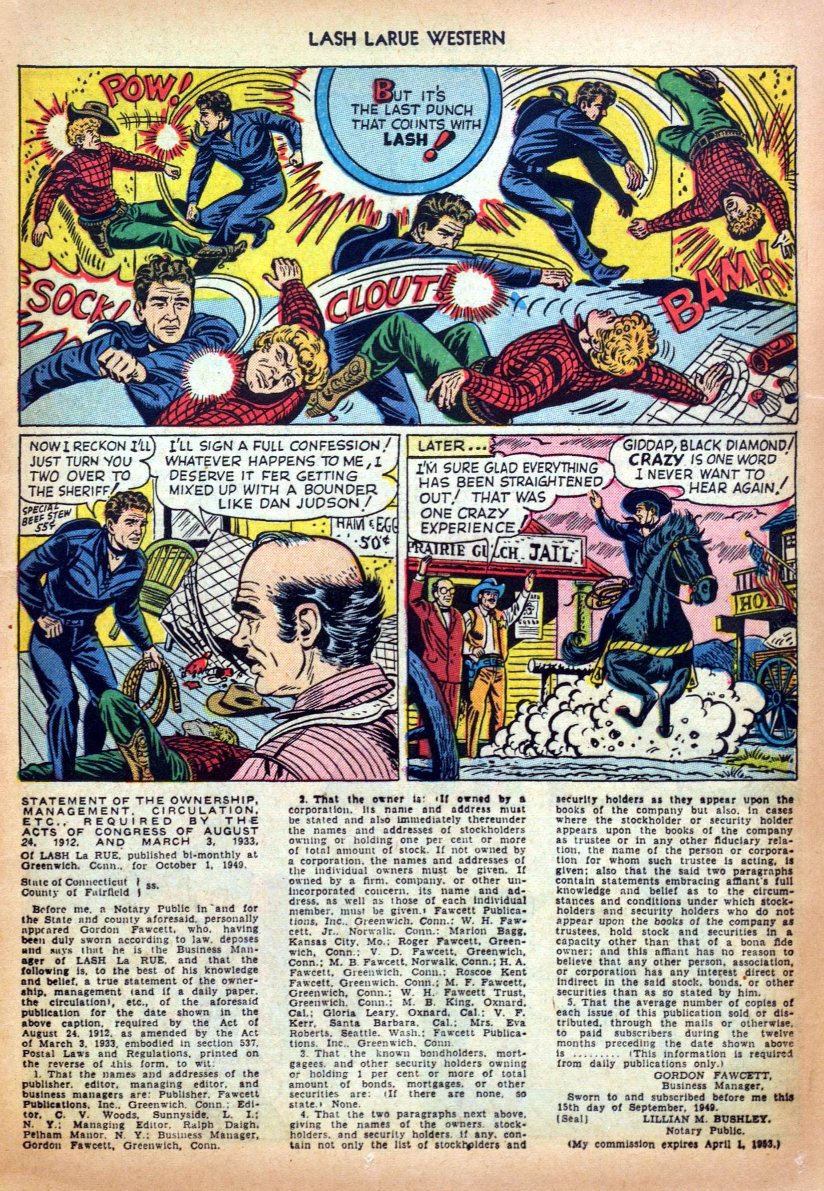 Read online Lash Larue Western (1949) comic -  Issue #5 - 13