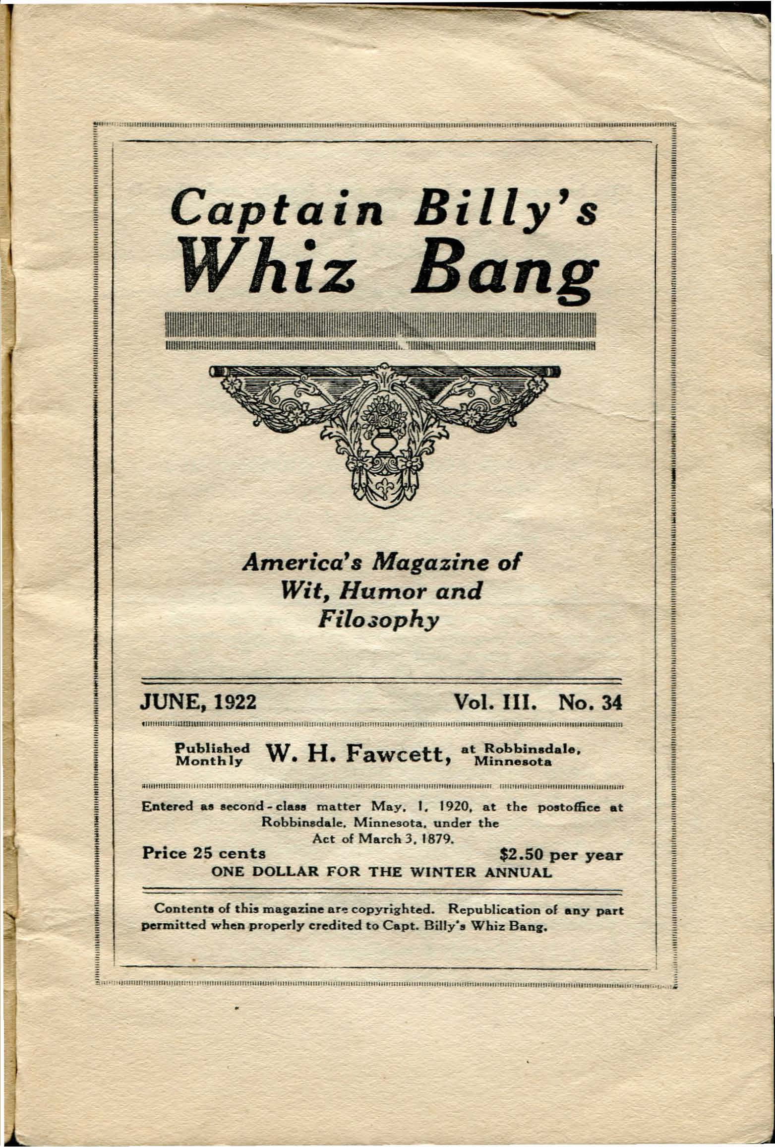 Read online Captain Billy's Whiz Bang comic -  Issue #3 - 3