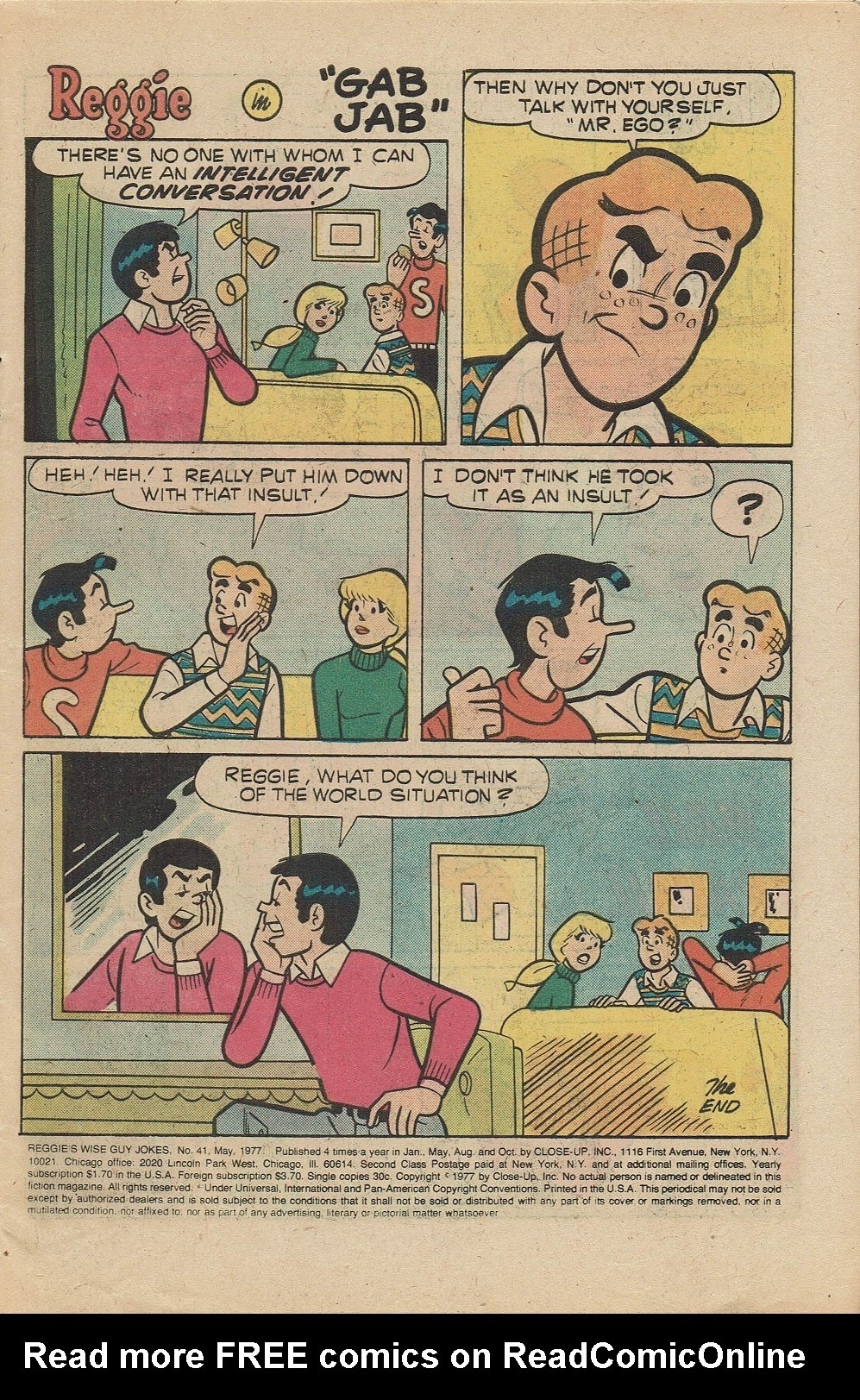 Read online Reggie's Wise Guy Jokes comic -  Issue #41 - 3