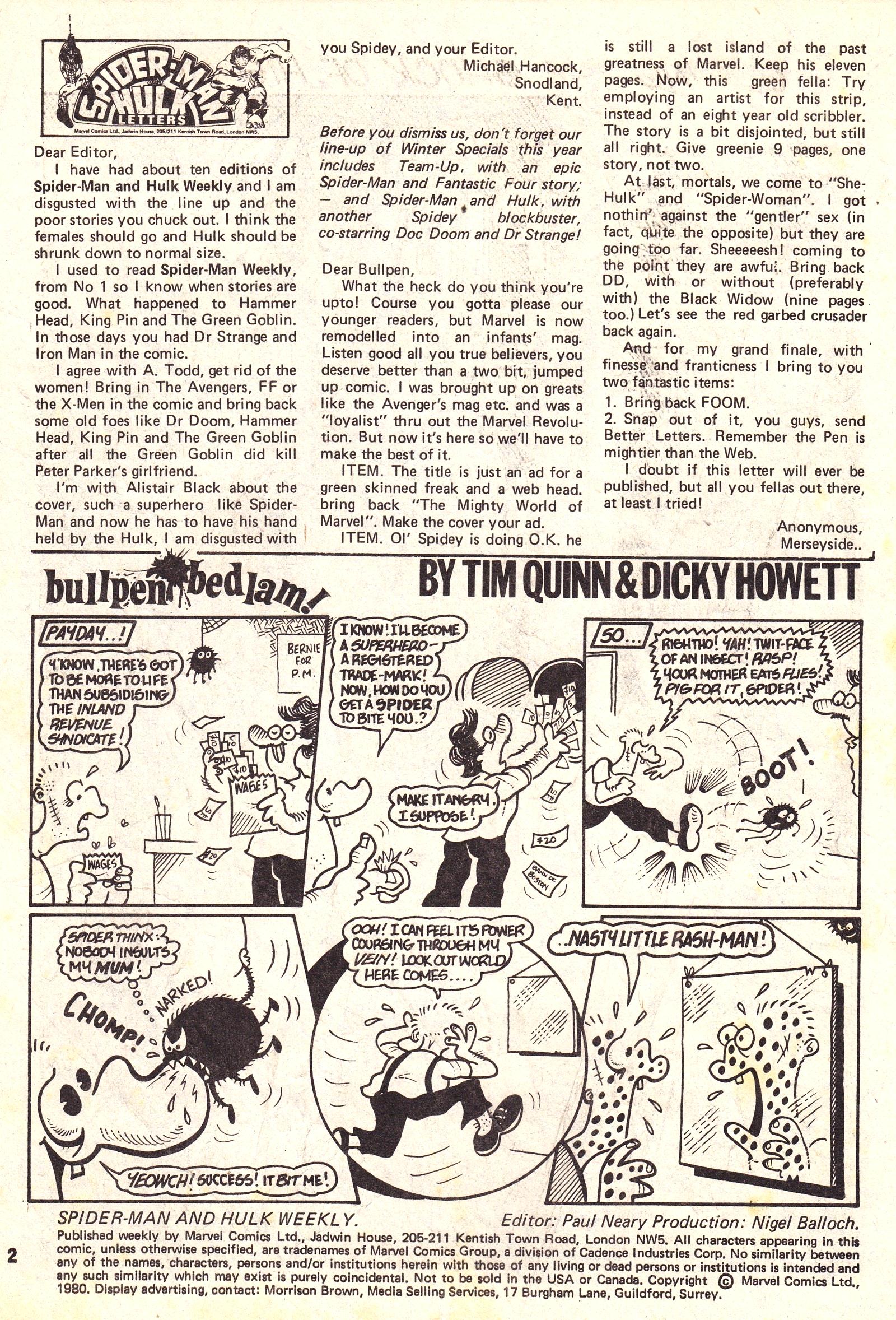 Read online Spider-Man and Hulk Weekly comic -  Issue #406 - 2