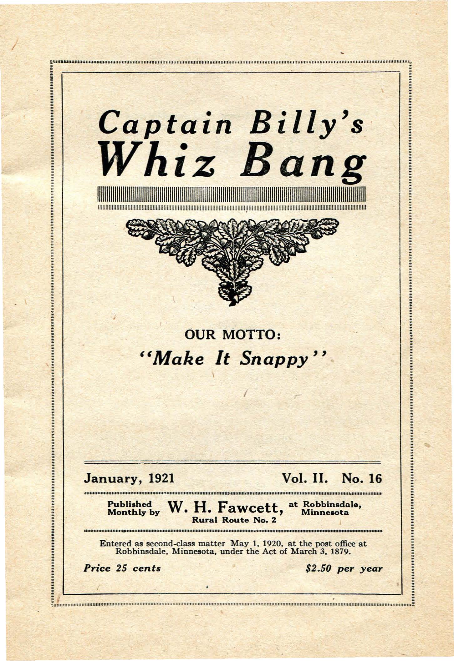 Read online Captain Billy's Whiz Bang comic -  Issue #16 - 3