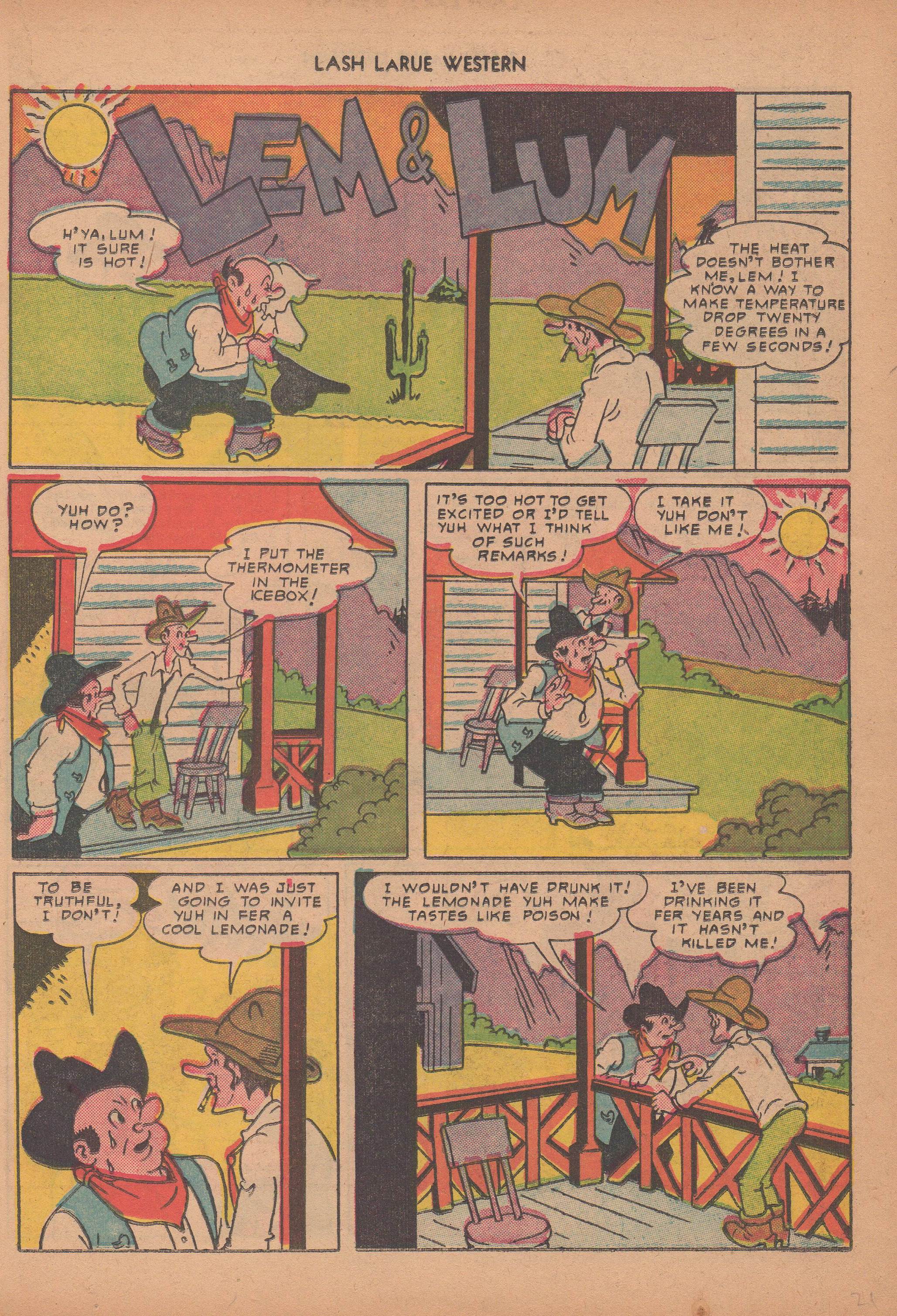 Read online Lash Larue Western (1949) comic -  Issue #14 - 24