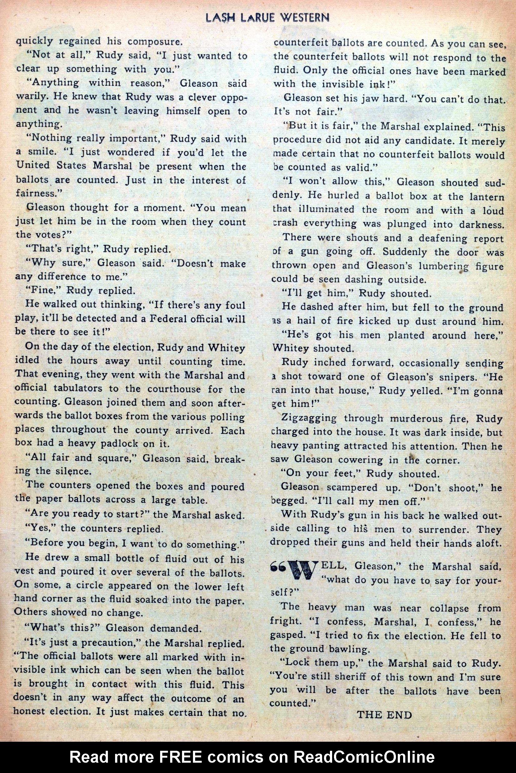 Read online Lash Larue Western (1949) comic -  Issue #36 - 22
