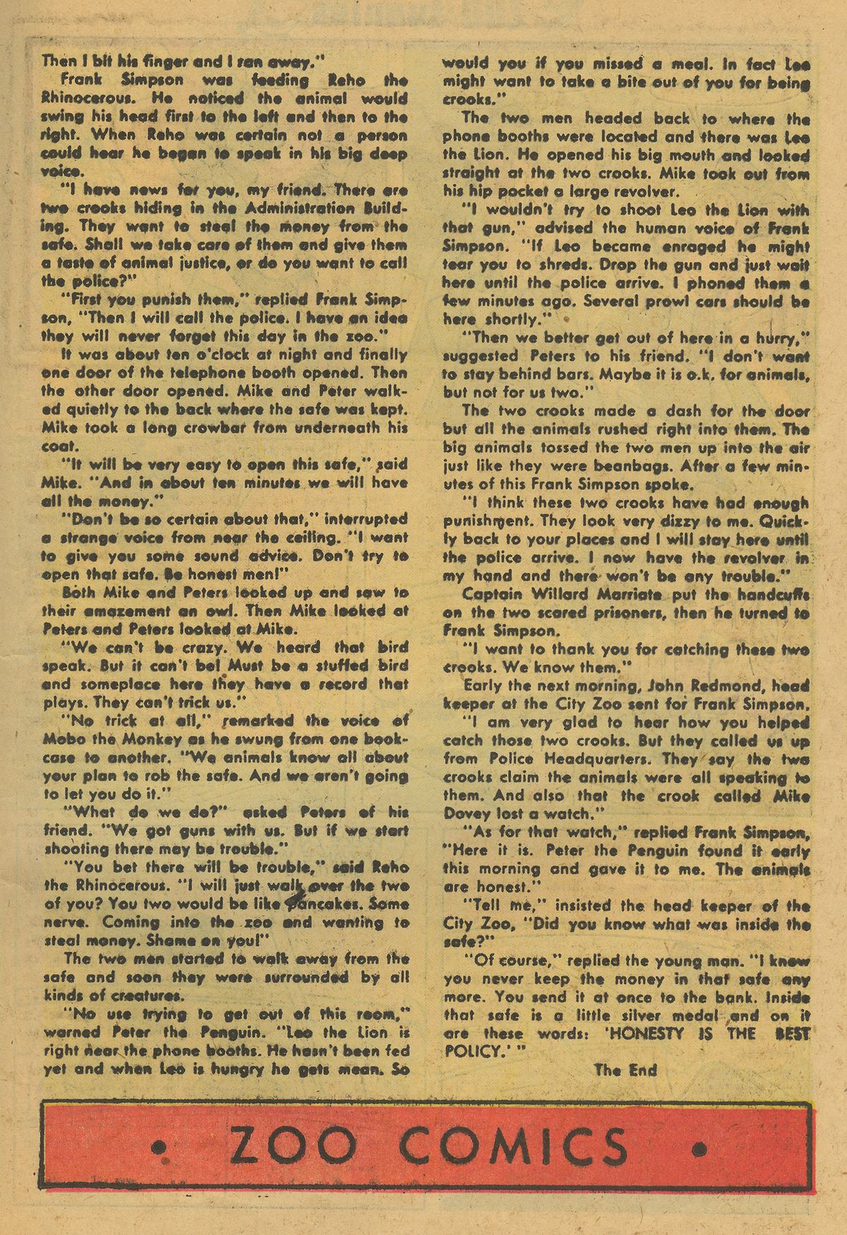 Read online Zoo Funnies comic -  Issue #3 - 21