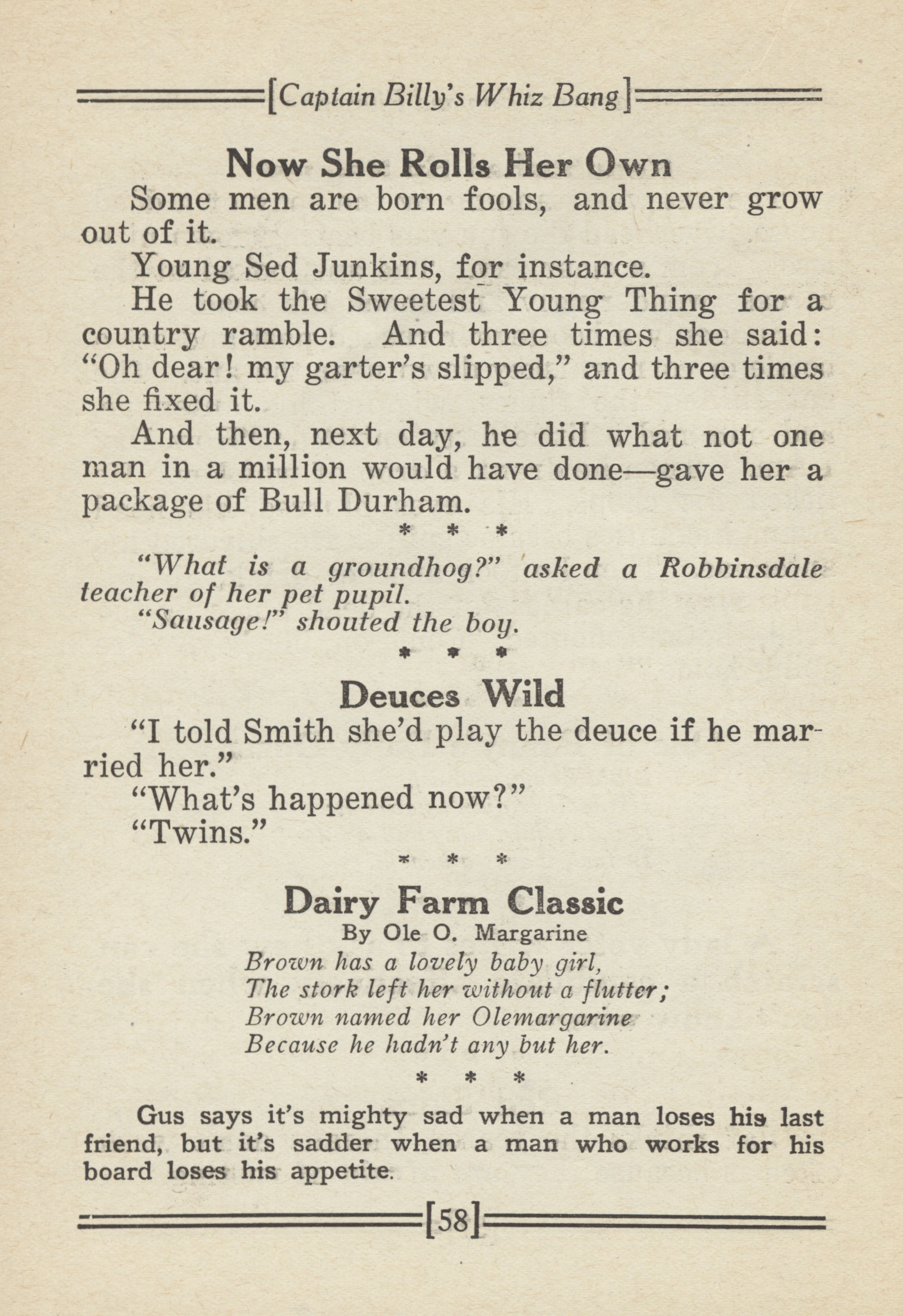 Read online Captain Billy's Whiz Bang comic -  Issue #12 - 63