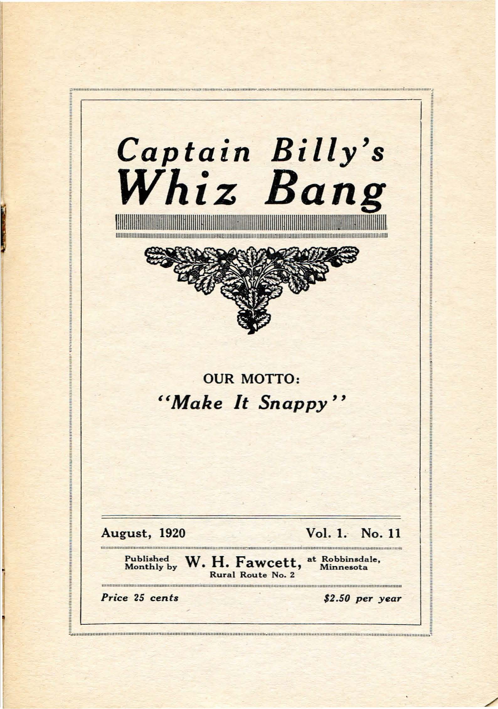 Read online Captain Billy's Whiz Bang comic -  Issue #11 - 3