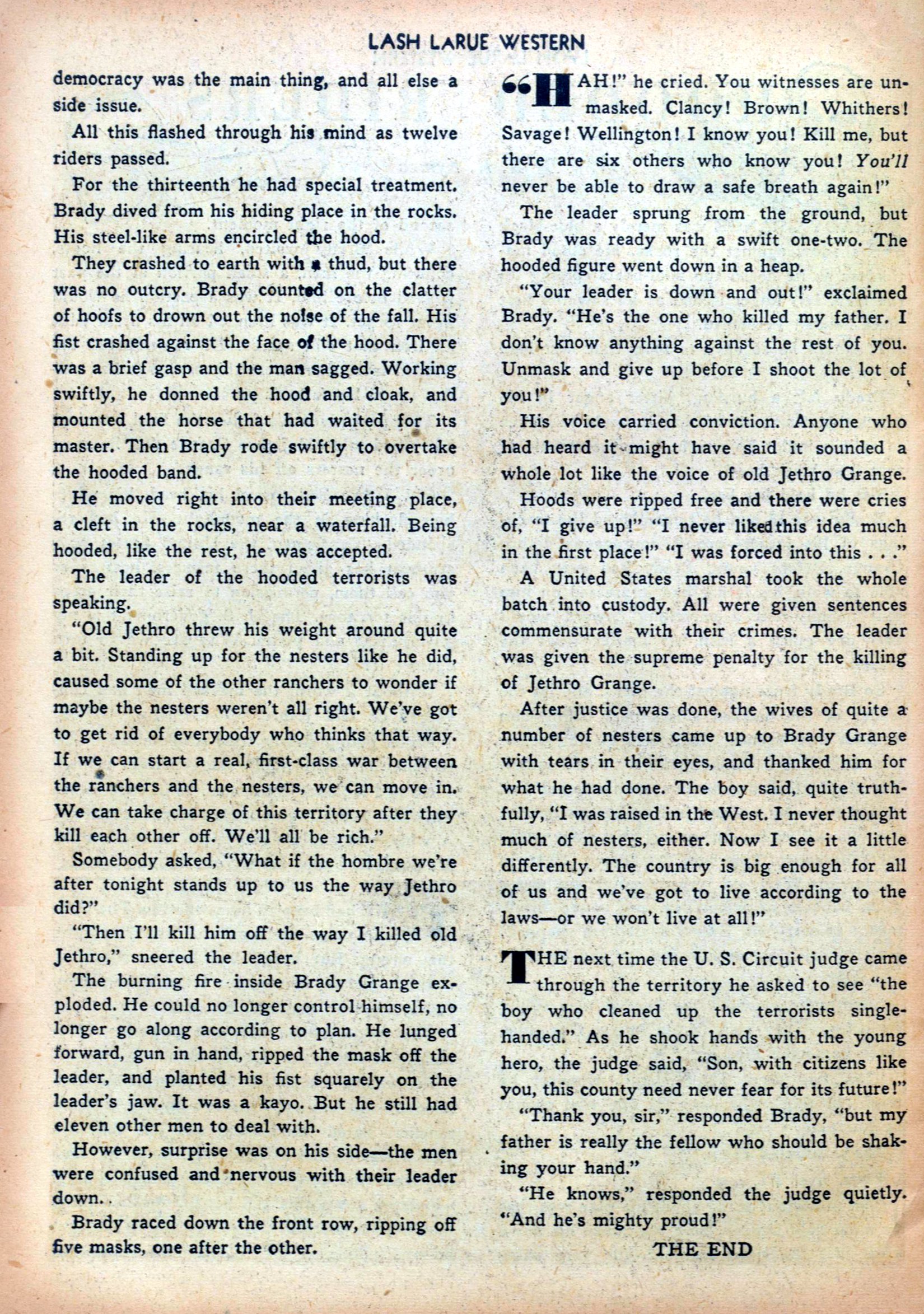 Read online Lash Larue Western (1949) comic -  Issue #4 - 26